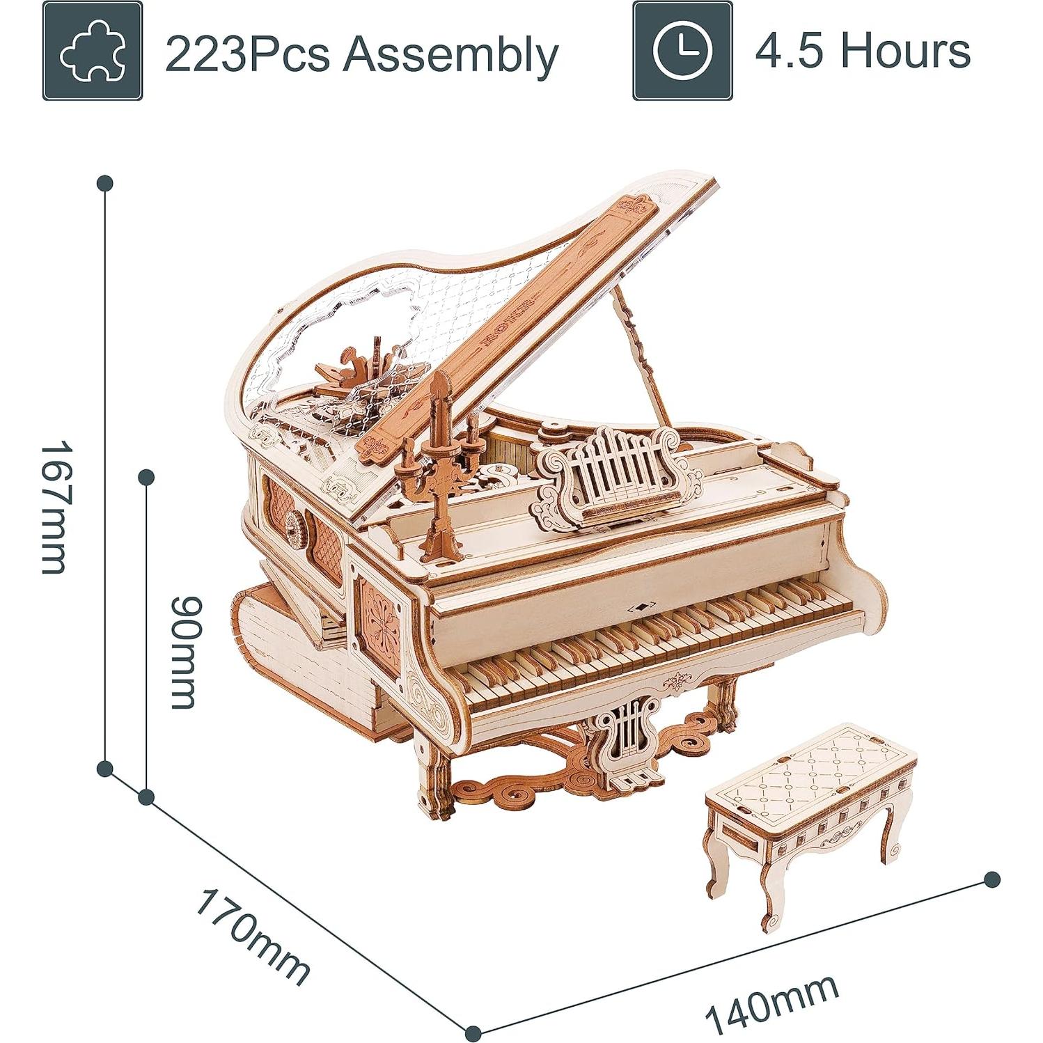 Rompecabezas 3D ROKR Piano Mágico 223 Piezas 14x17x16.8cm
