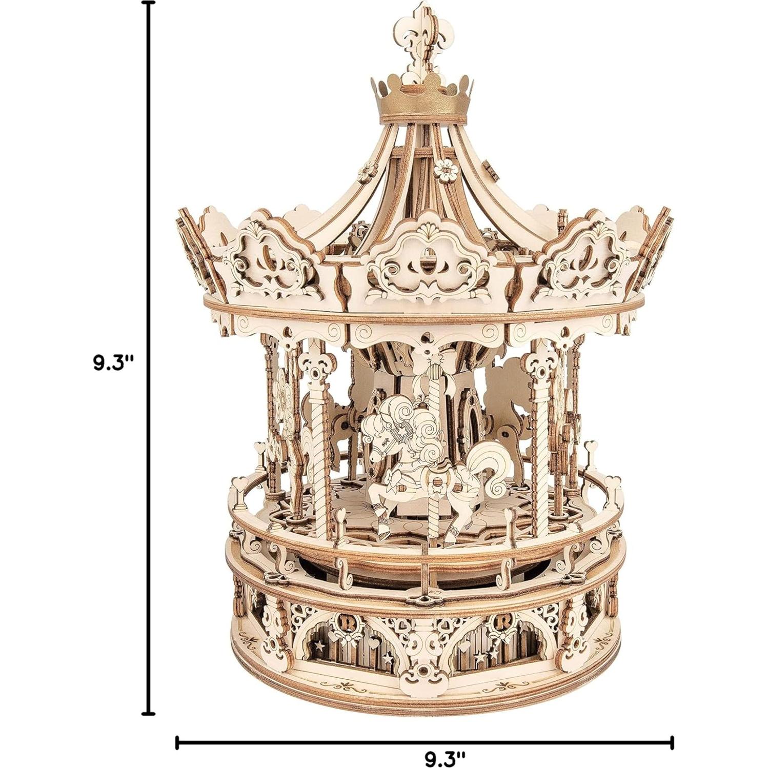 ROKR Carrusel de Puzzles 3D de Madera DIY Caja de Música
