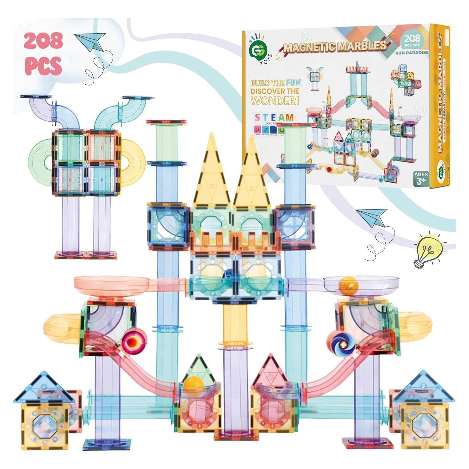 Juego de Canicas Magnéticas 208 Piezas - Juguetes STEM 3-9 Años