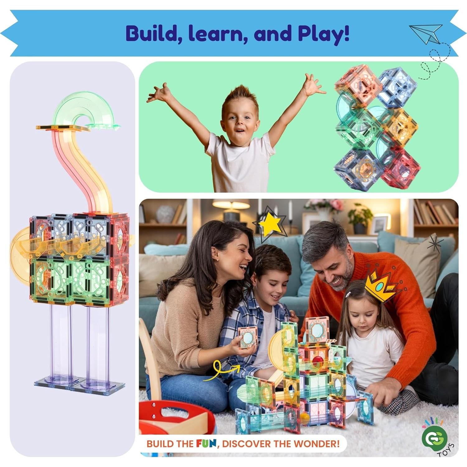 Juego de Canicas Magnéticas 208 Piezas - Juguetes STEM 3-9 Años