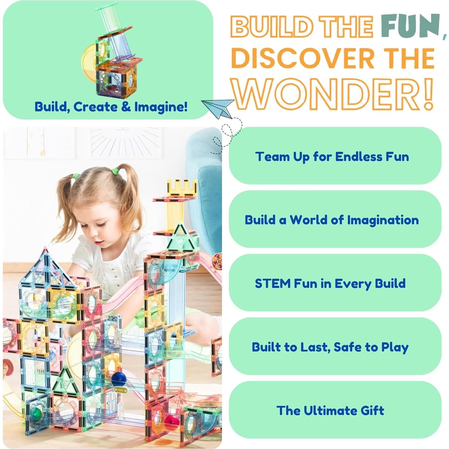 Juego de Canicas Magnéticas 208 Piezas - Juguetes STEM 3-9 Años