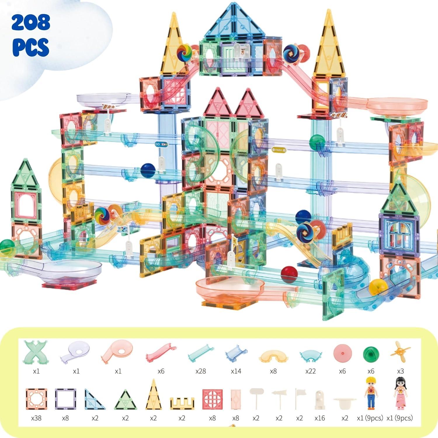 Juego de Canicas Magnéticas 208 Piezas - Juguetes STEM 3-9 Años
