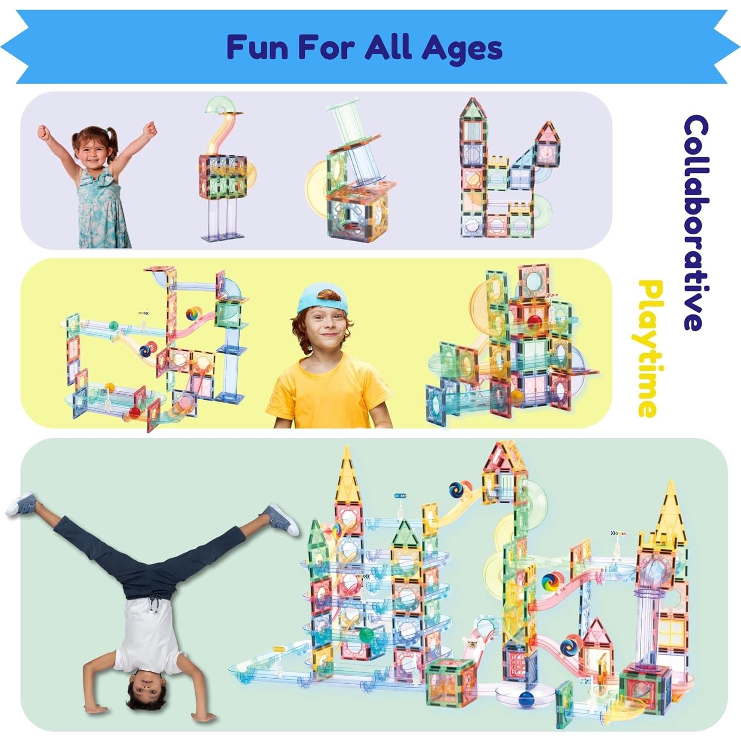 Juego de Canicas Magnéticas 208 Piezas - Juguetes STEM 3-9 Años