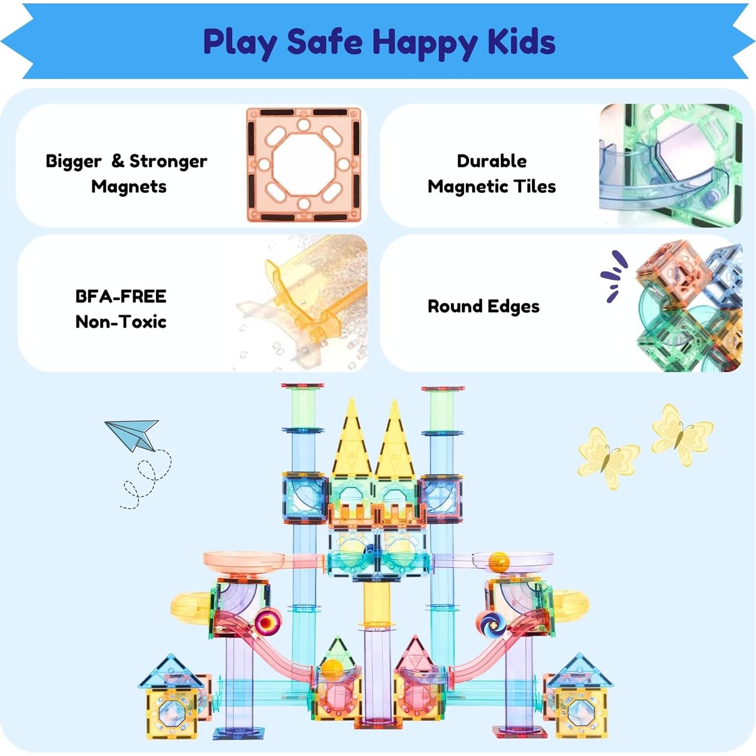 Juego de Canicas Magnéticas 208 Piezas - Juguetes STEM 3-9 Años