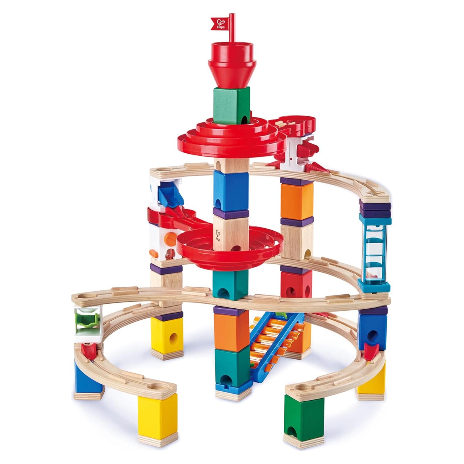 Hape Quadrilla Super Spirals - Carrera de Canicas 101 Piezas