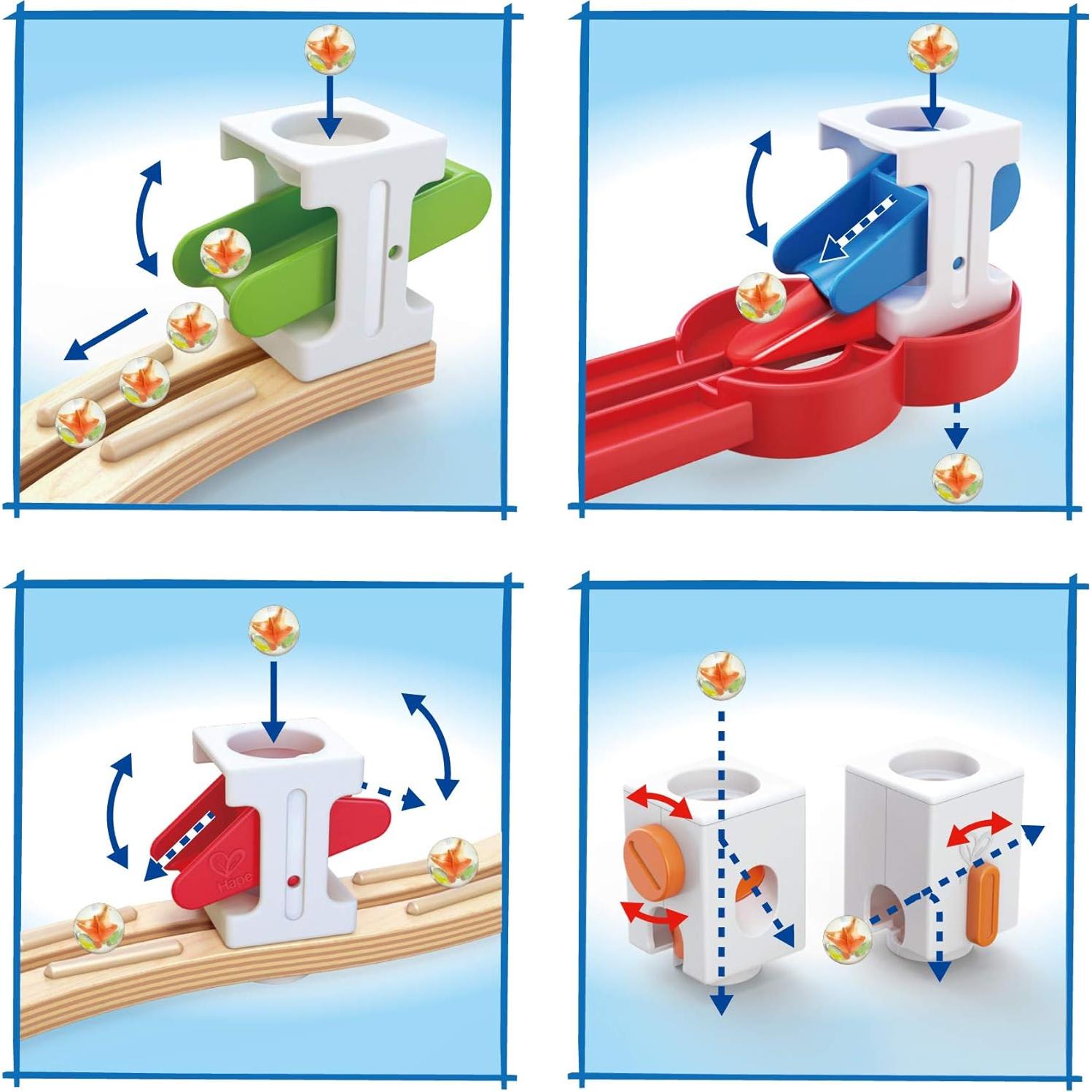Hape Quadrilla Super Spirals - Carrera de Canicas 101 Piezas