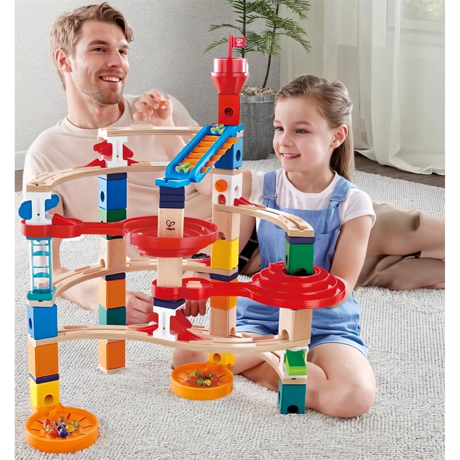 Hape Quadrilla Super Spirals - Carrera de Canicas 101 Piezas
