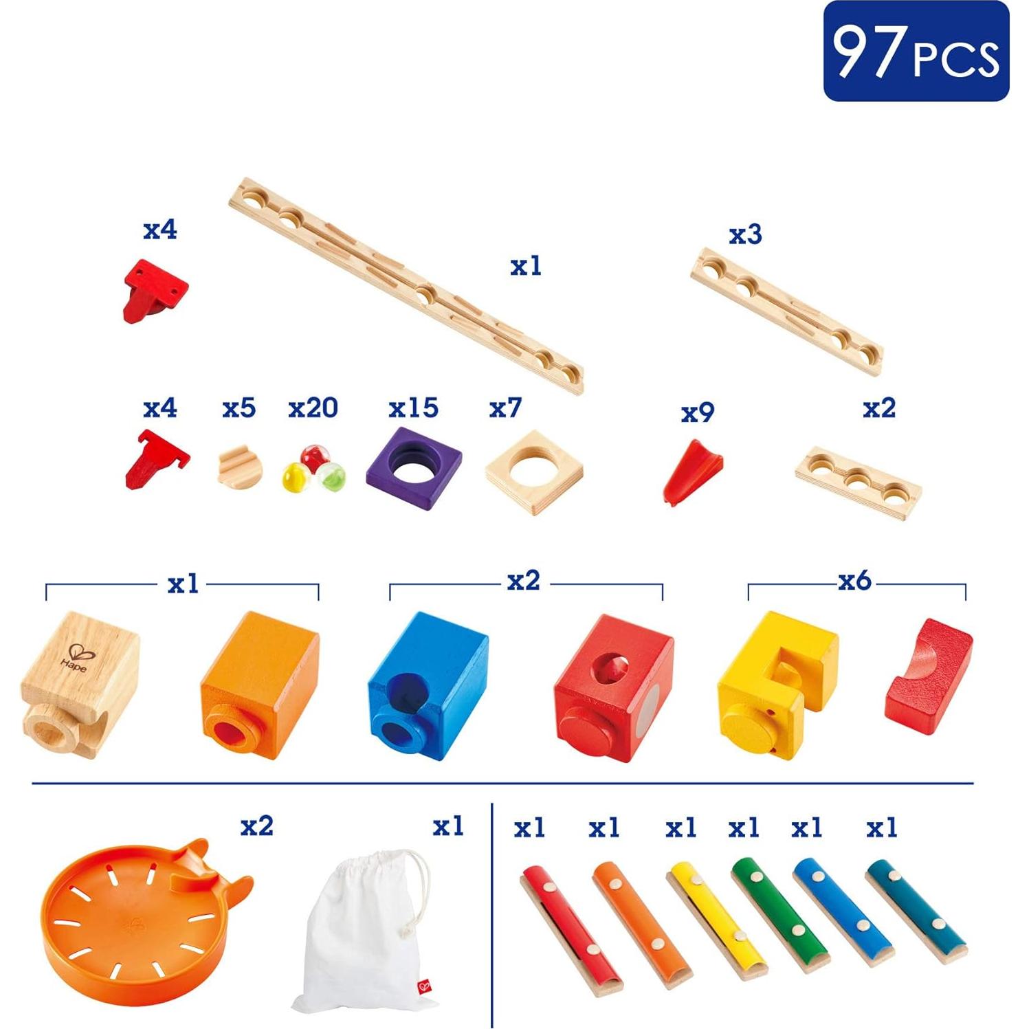 Hape Quadrilla Carrera de Canicas Musical 97 Piezas