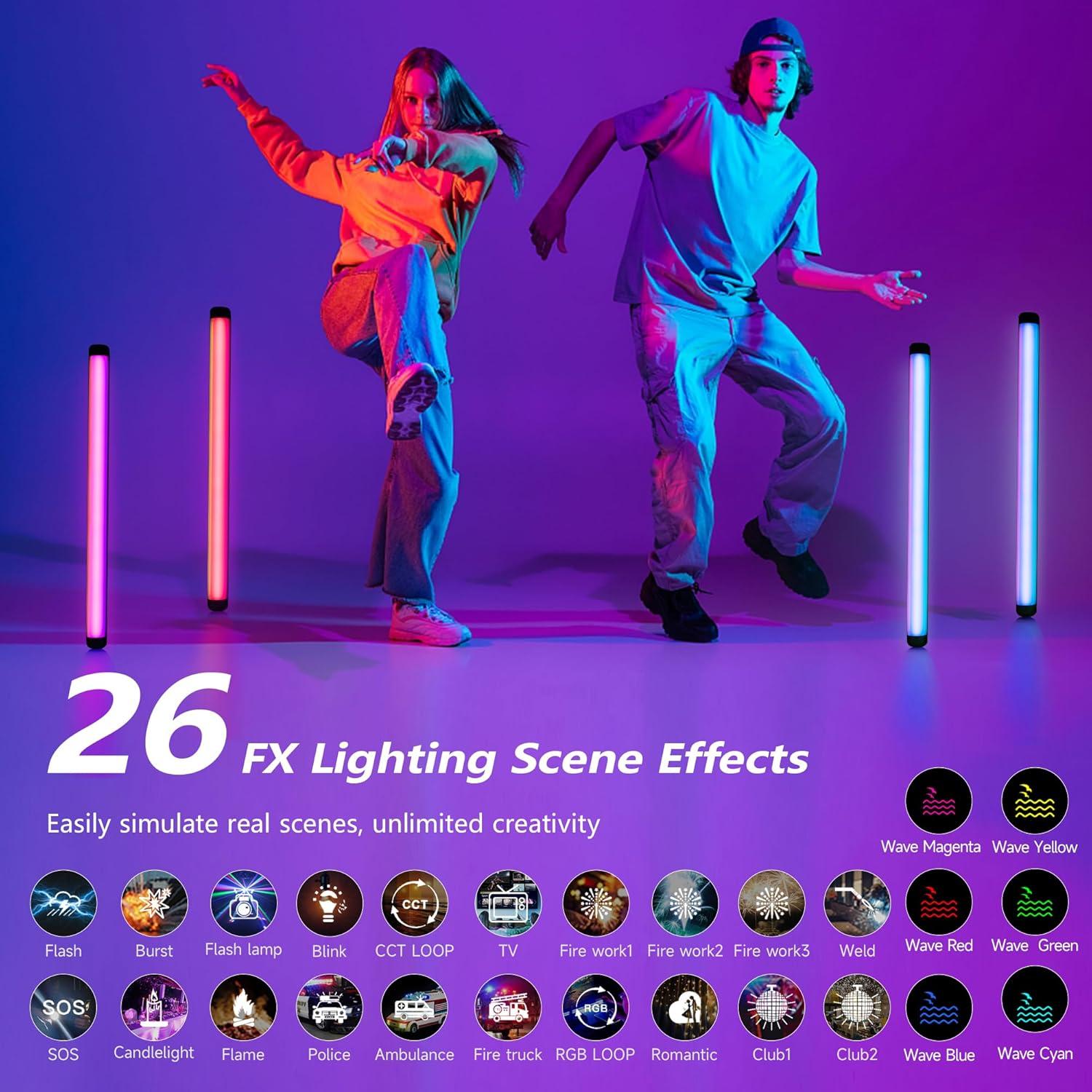 VILTROX K60 2 Pack Varitas de Luz RGB LED Portátiles 2500K-8500K