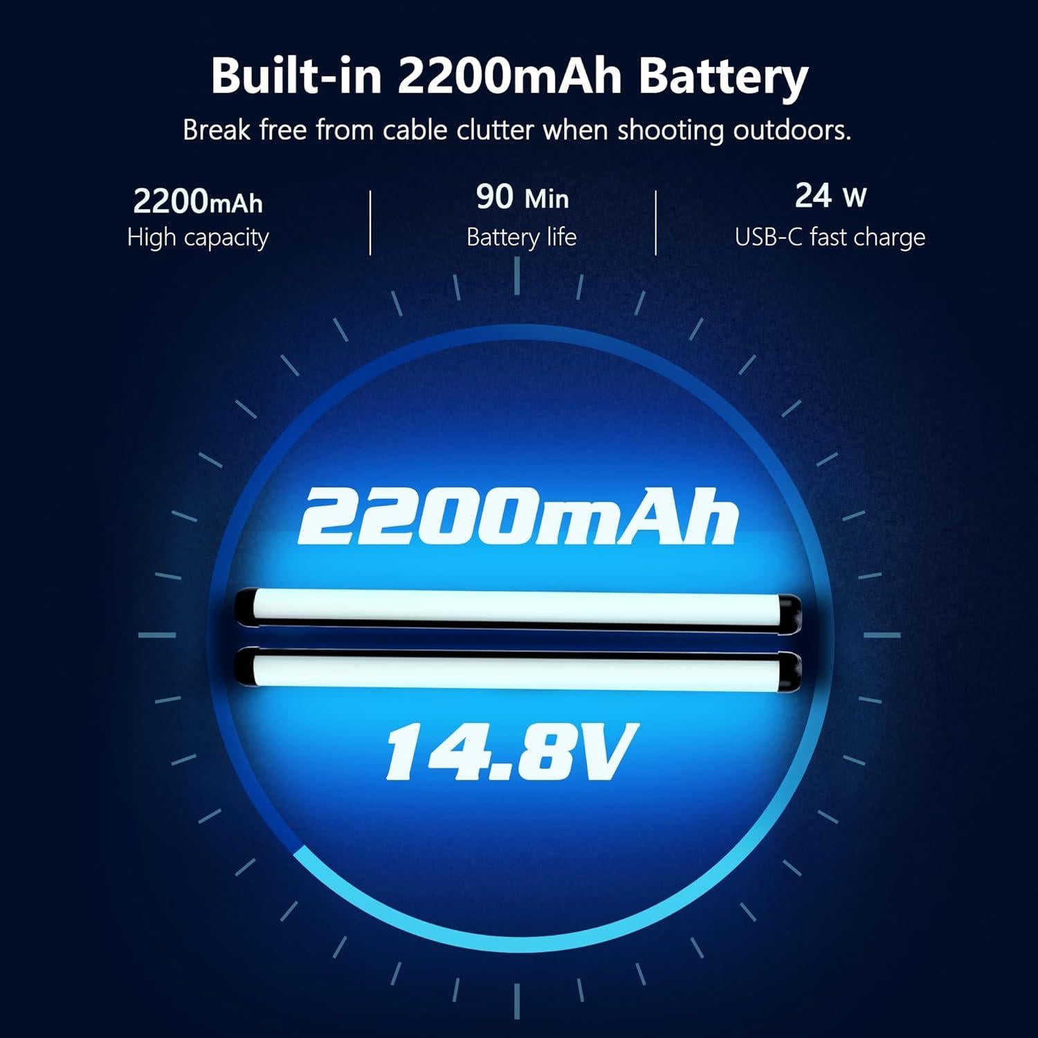 VILTROX K60 2 Pack Varitas de Luz RGB LED Portátiles 2500K-8500K
