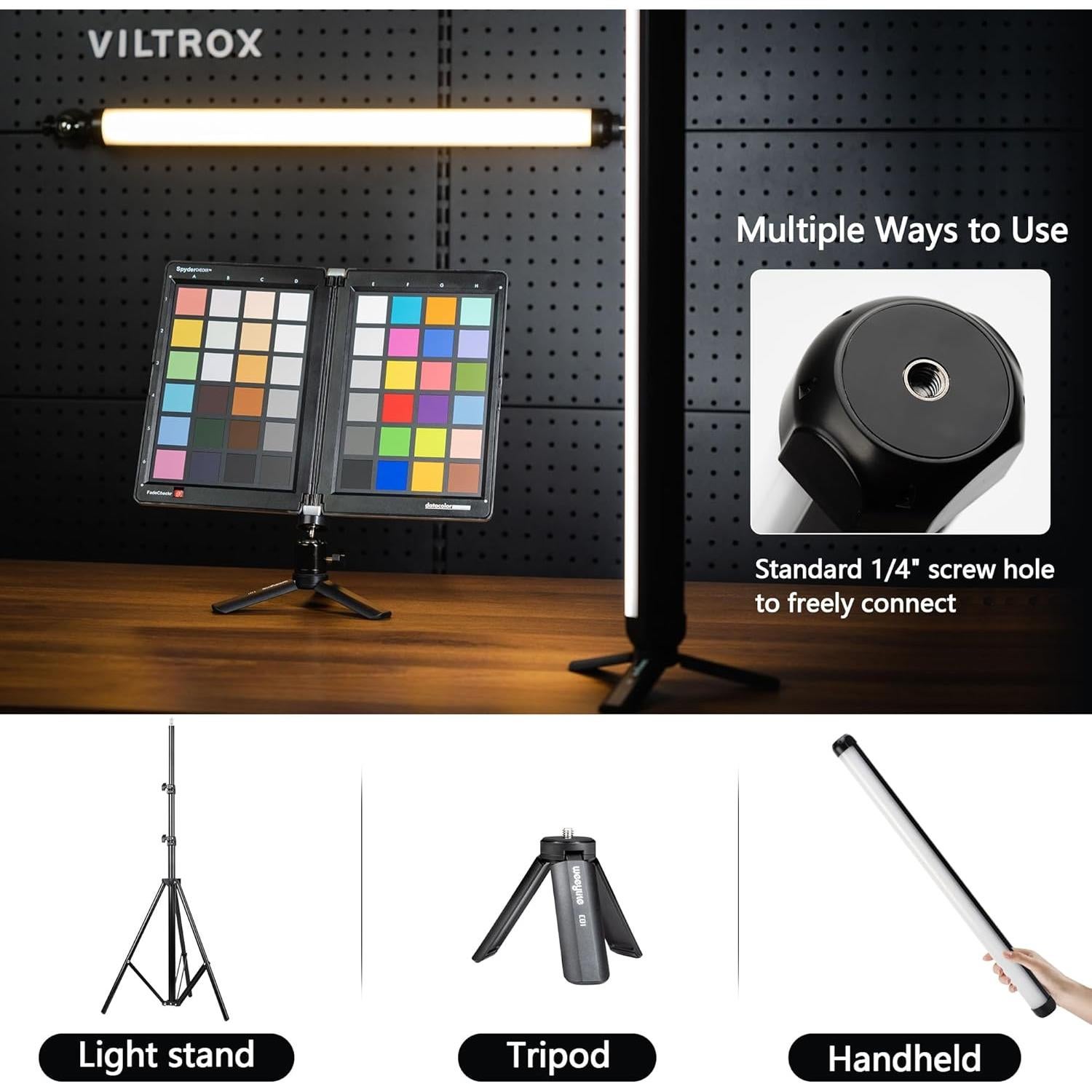 VILTROX K60 2 Pack Varitas de Luz RGB LED Portátiles 2500K-8500K