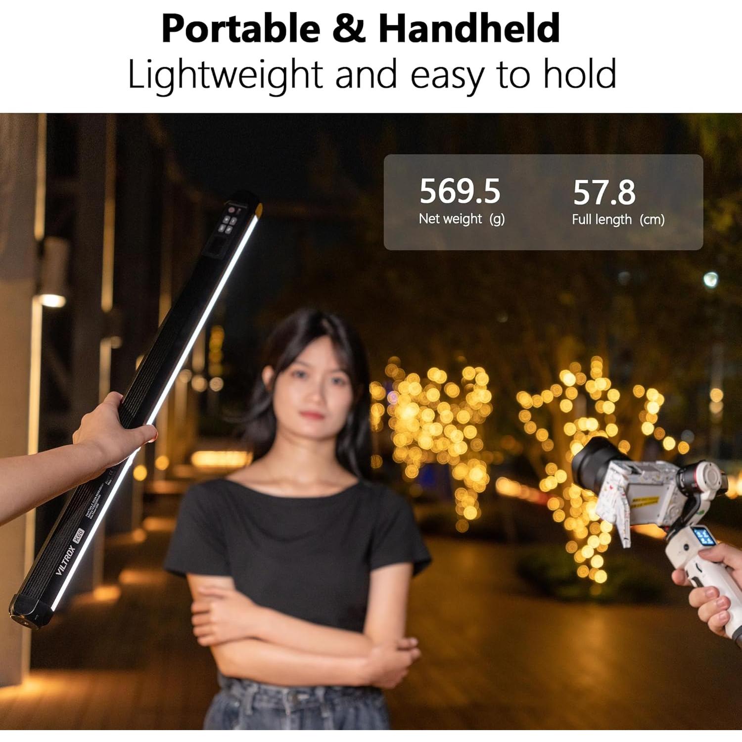 VILTROX K60 2 Pack Varitas de Luz RGB LED Portátiles 2500K-8500K