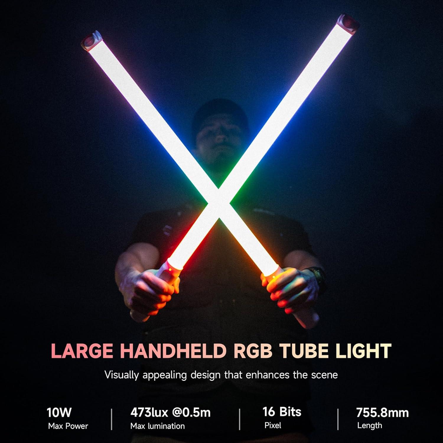 Tubo de Luz LED RGB VILTROX P12 2 Pack, Control DMX, 2500-8500K