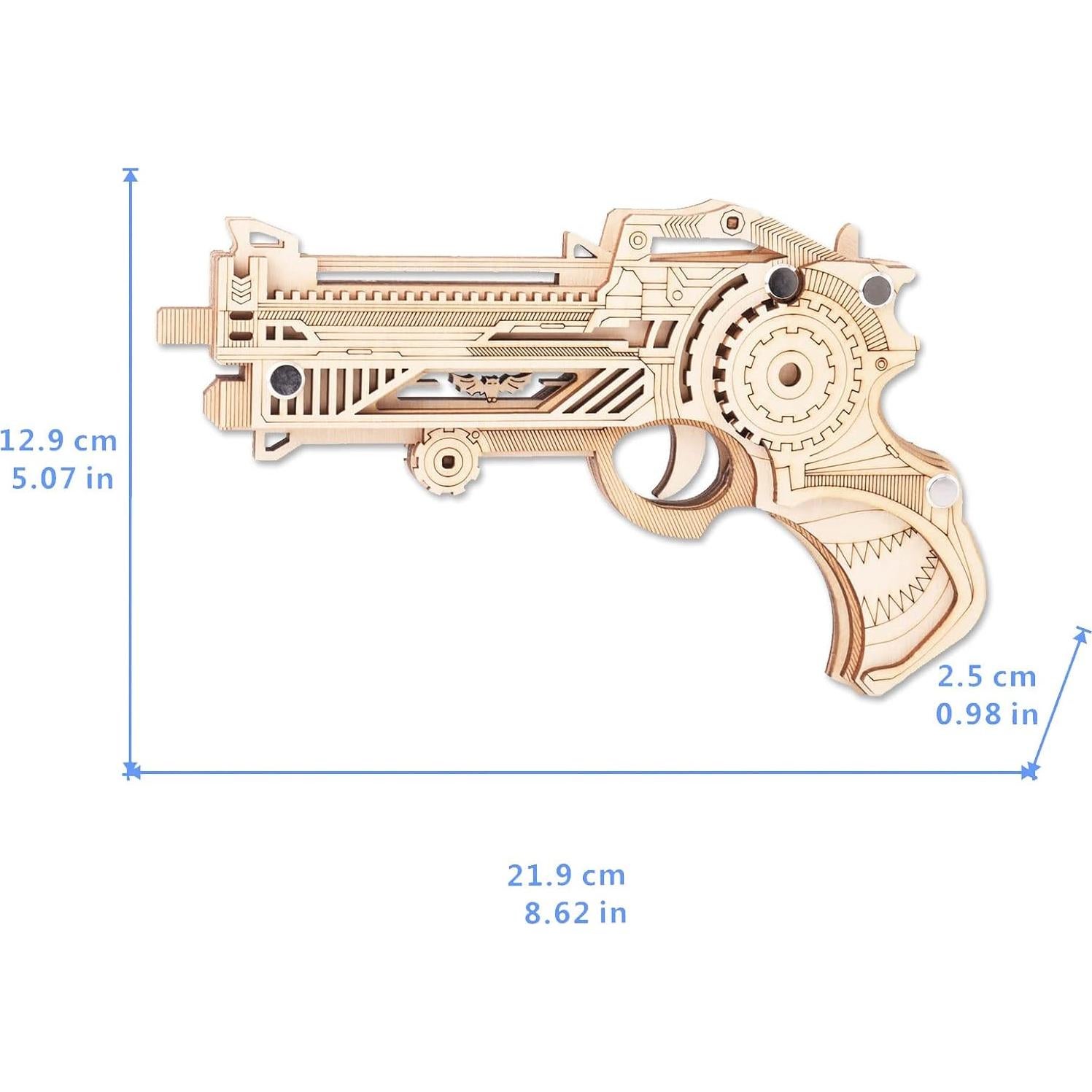 Rompecabezas 3D de Madera ROEOLNIL Pistola de Bandas de Goma