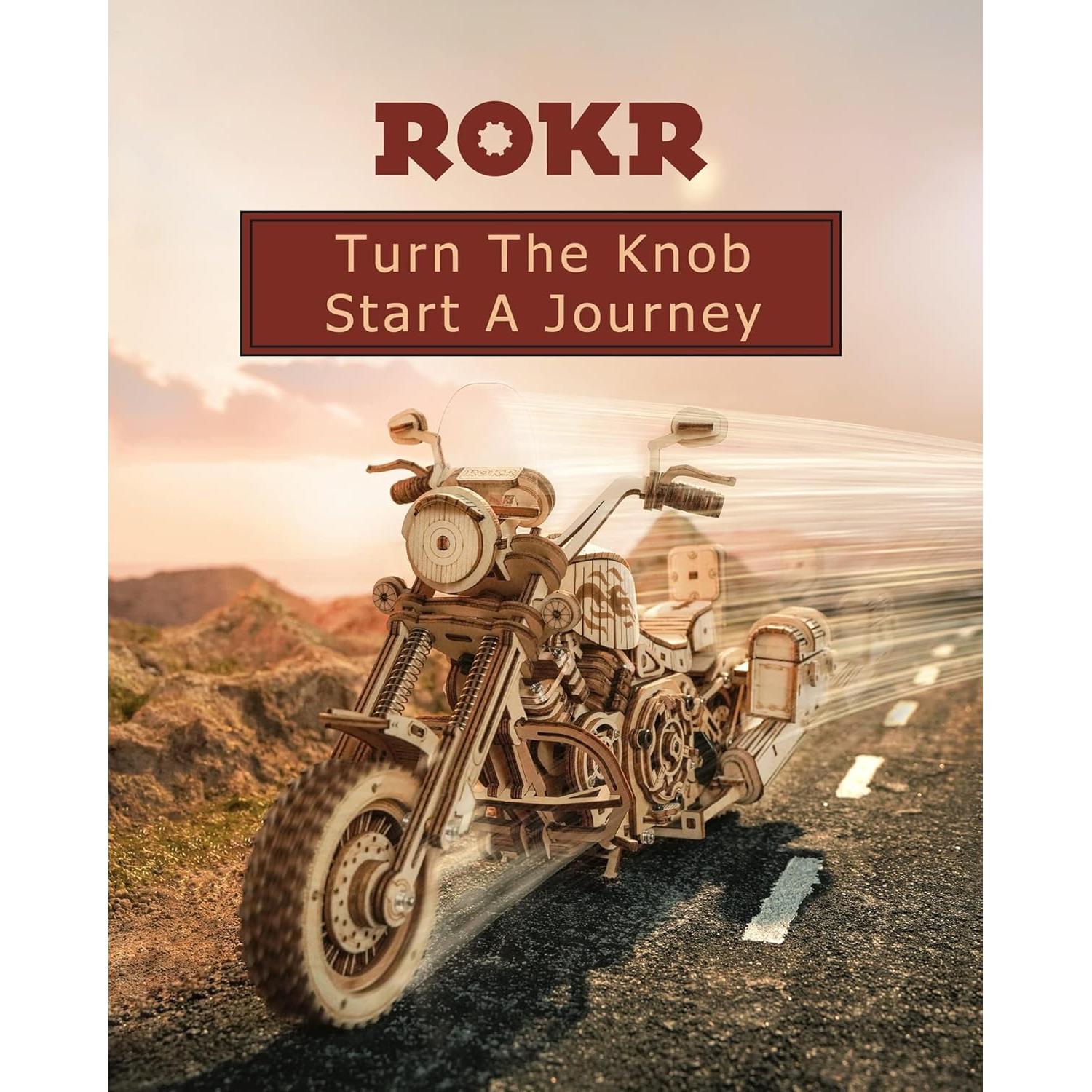 Rompecabezas 3D de Madera ROKR Motocicleta LK504 1:8