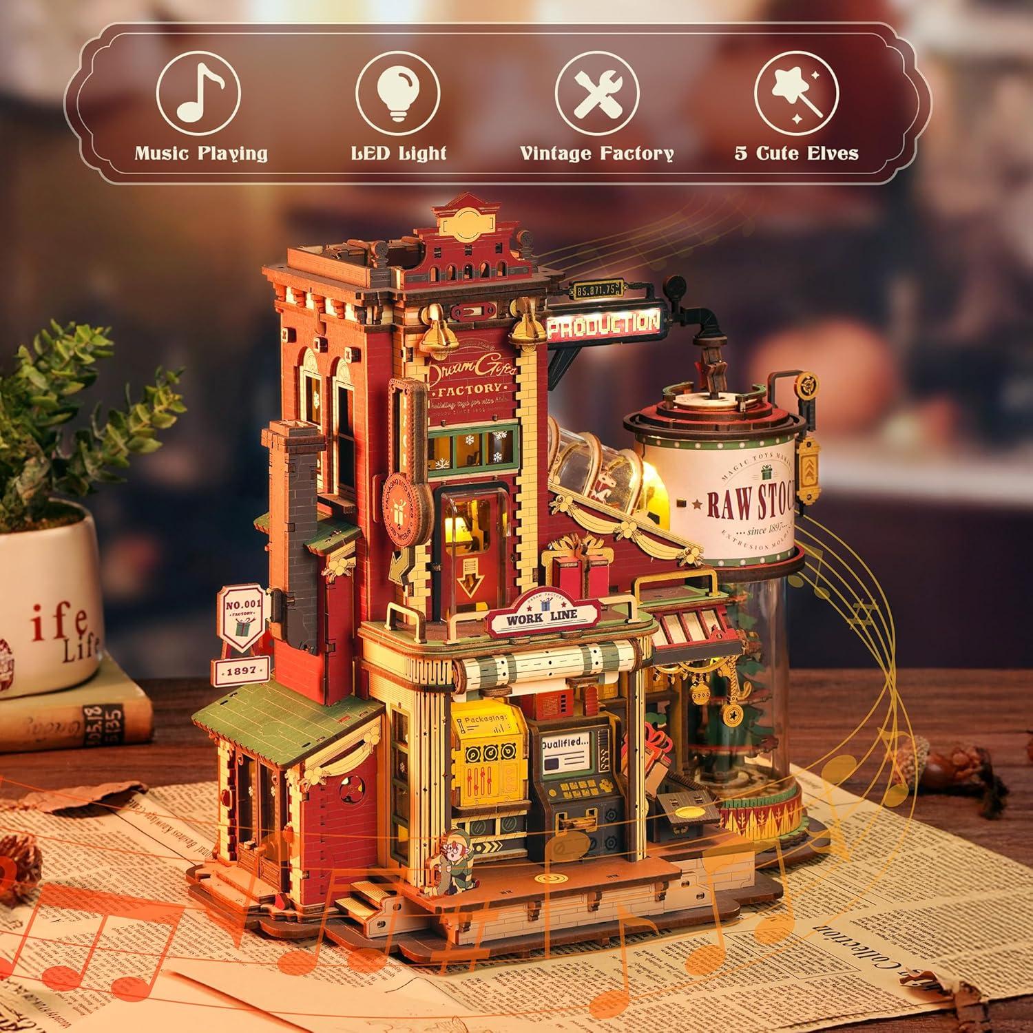 Rompecabezas 3D de Madera ROBOTIME EAB01, Caja de Música Retro