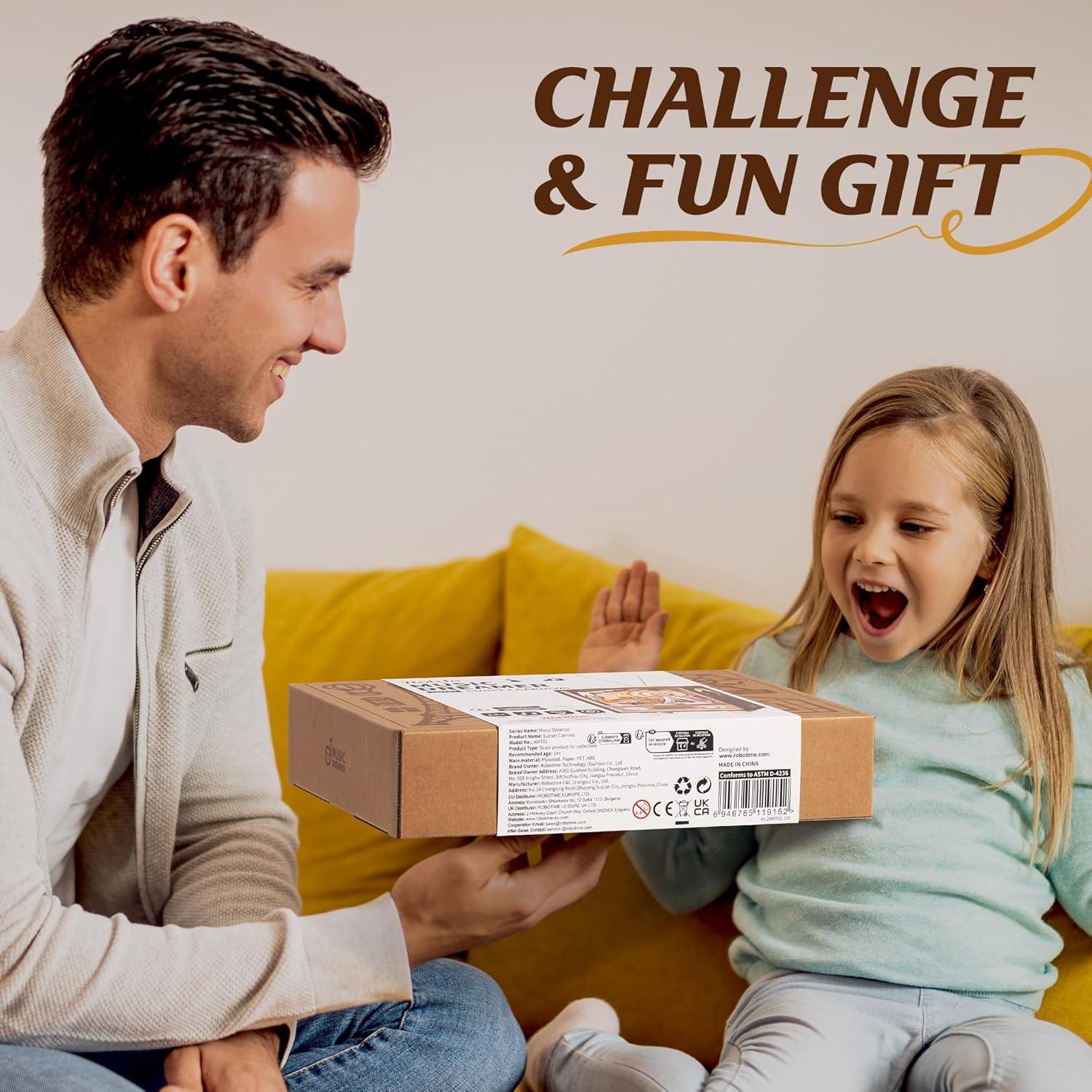 Caja de Música 3D de Madera ROBOTIME Carnaval del Atardecer