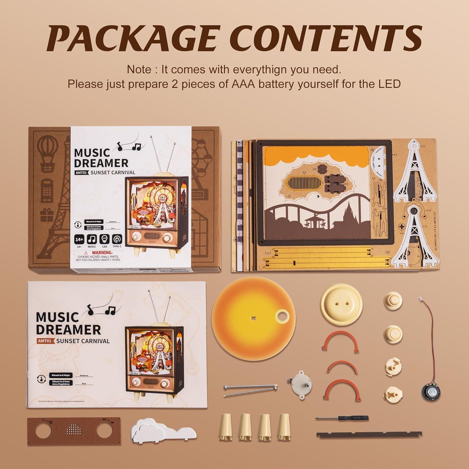 Caja de Música 3D de Madera ROBOTIME Carnaval del Atardecer