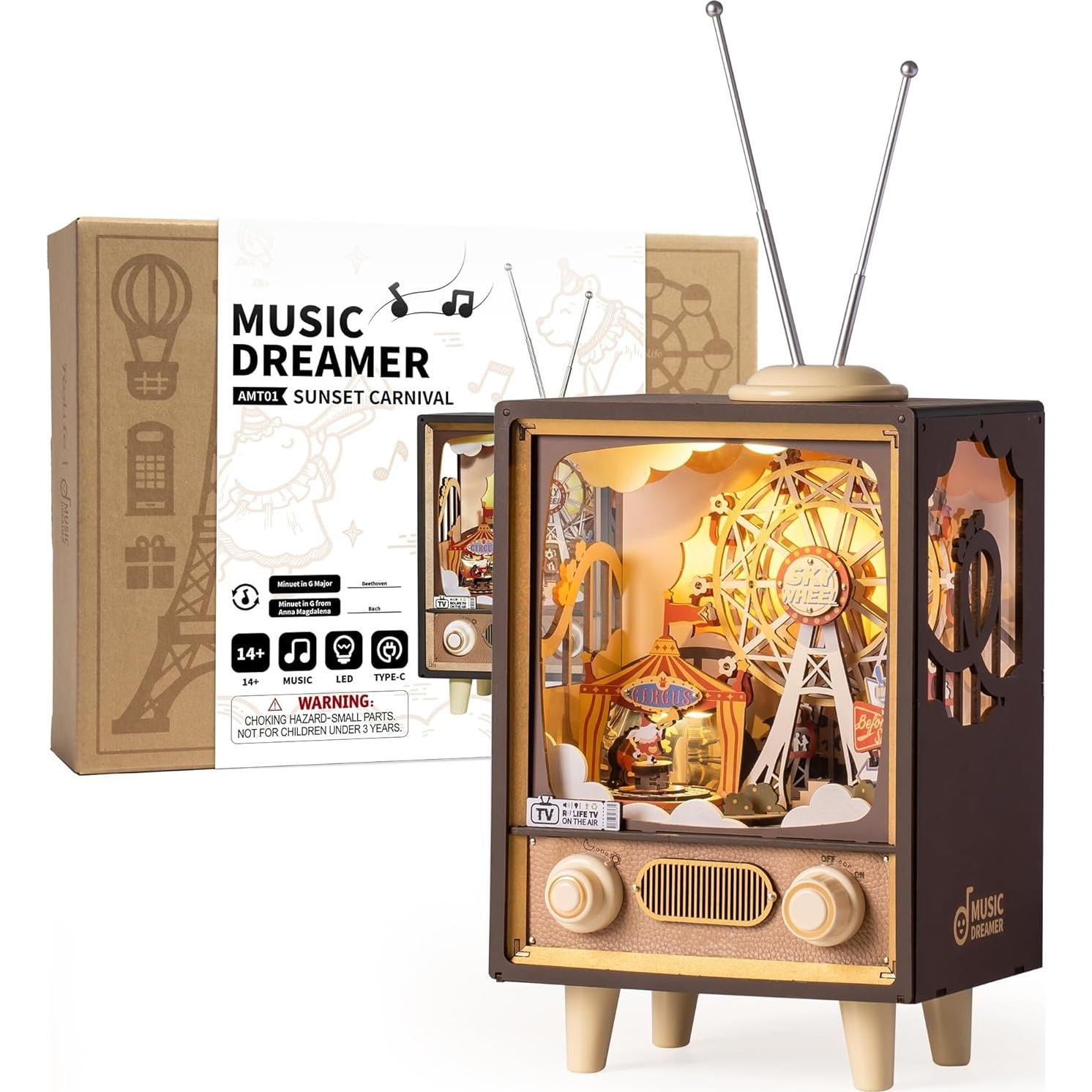 Caja de Música 3D de Madera ROBOTIME Carnaval del Atardecer