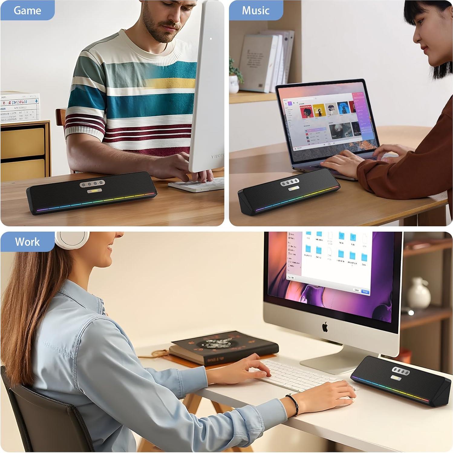 Altavoces de computadora USB Bluetooth E-3576 con LED