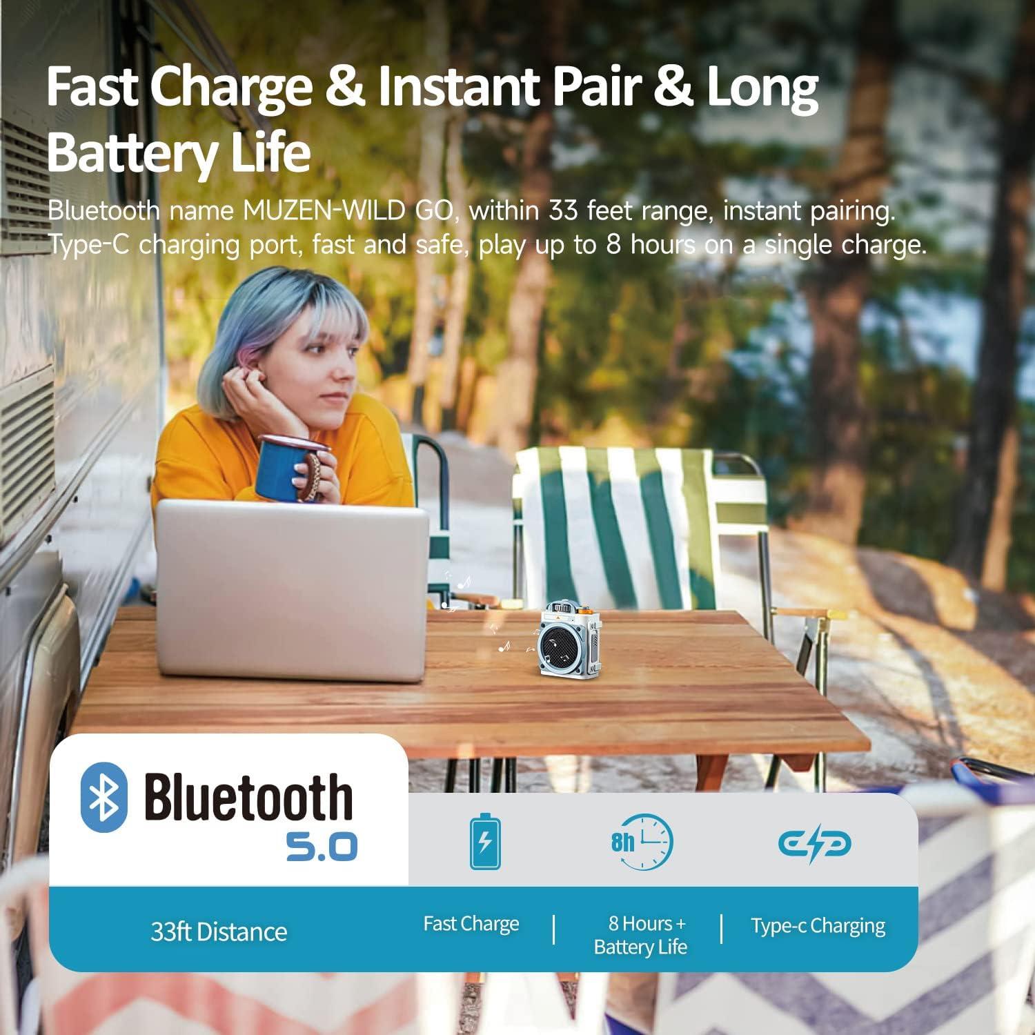 Altavoz Bluetooth Muzen Wild Go IPX5 Portátil 187g Sonido Fuerte