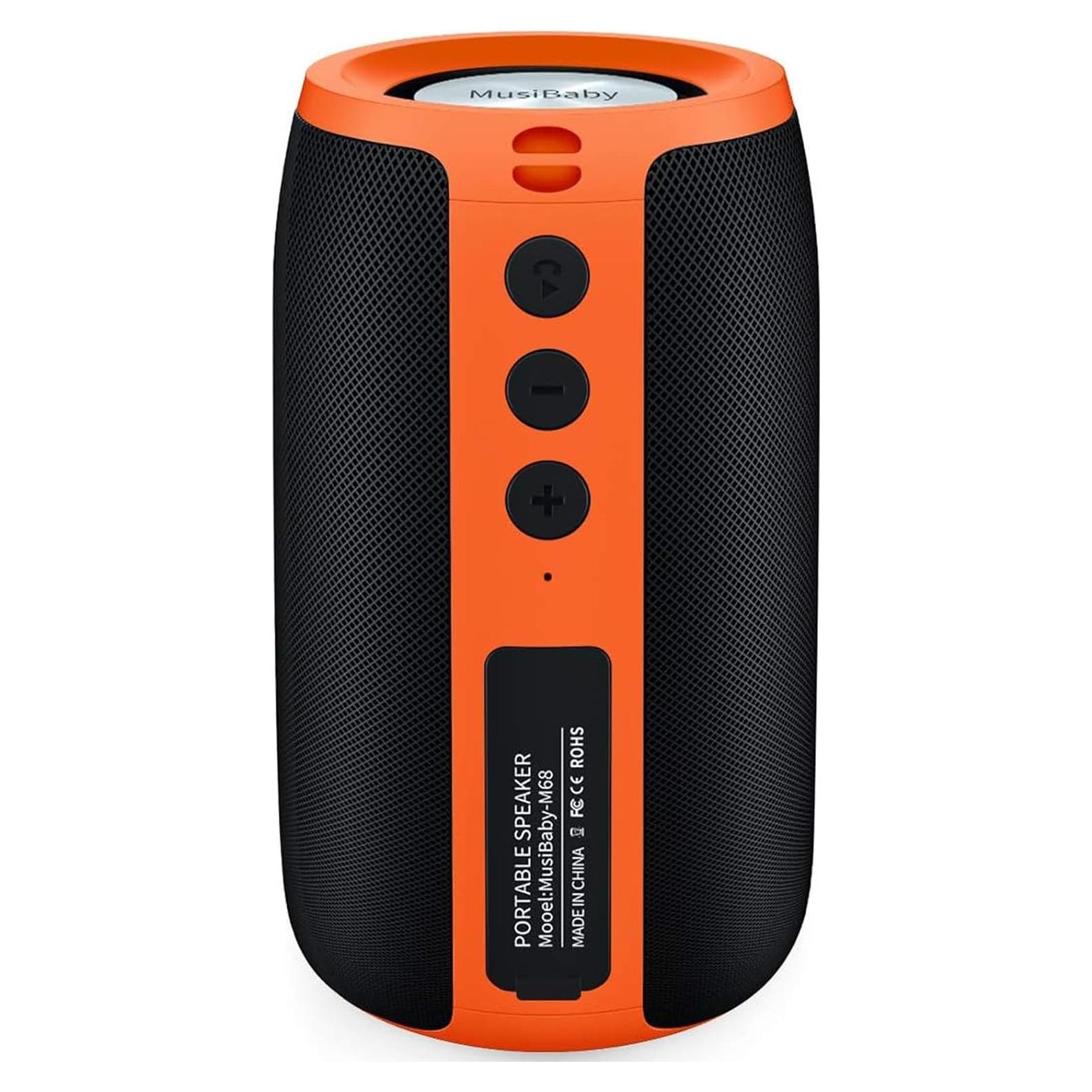 Altavoz Bluetooth MusiBaby M68 Naranja Impermeable 24H