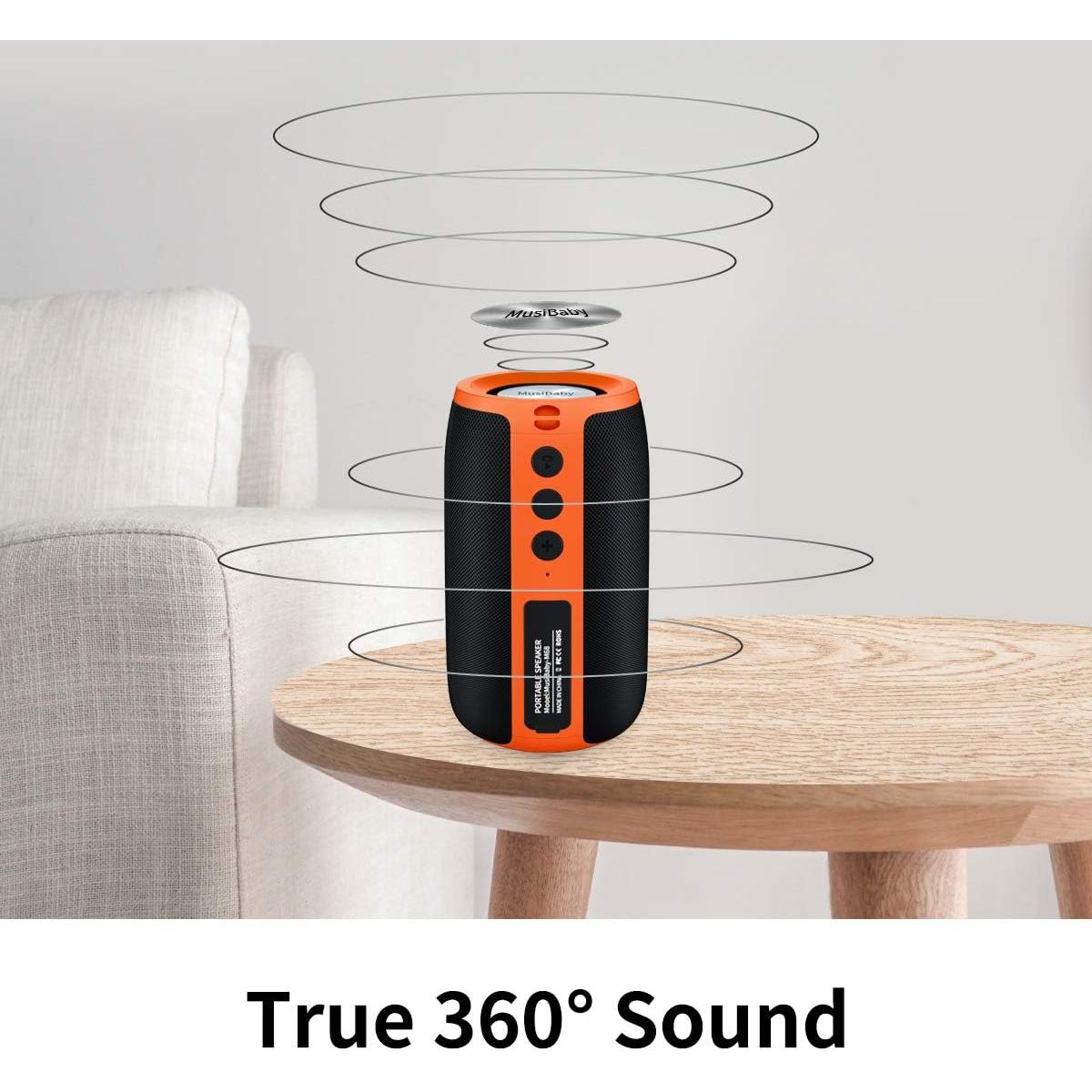 Altavoz Bluetooth MusiBaby M68 Naranja Impermeable 24H