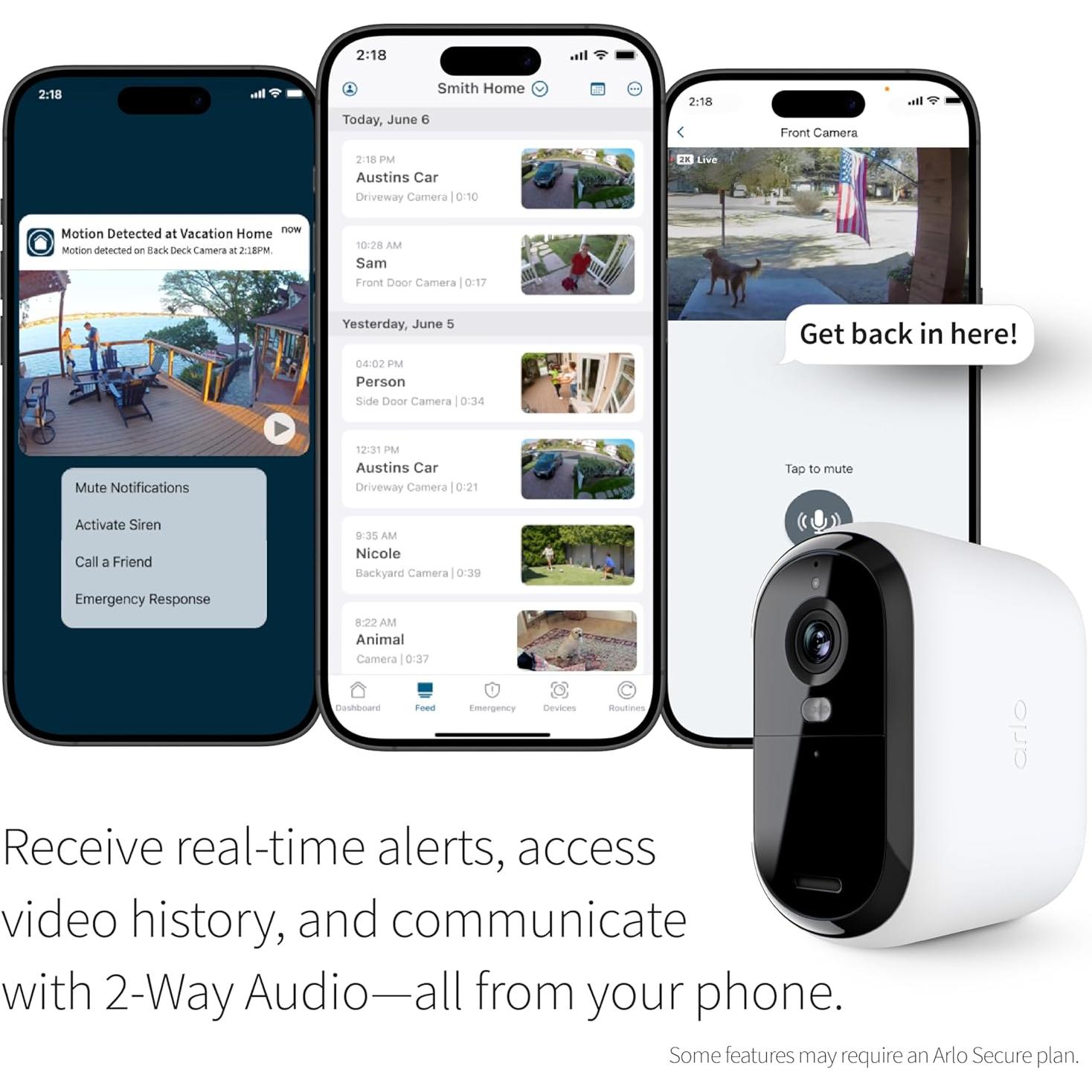 Cámara de Seguridad Arlo Essential XL 2K Inalámbrica - Exterior/Interior