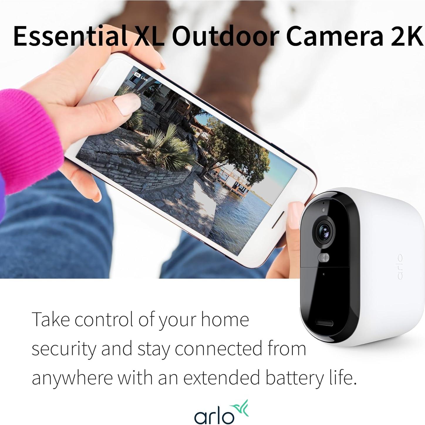 Cámara de Seguridad Arlo Essential XL 2K Inalámbrica - Exterior/Interior