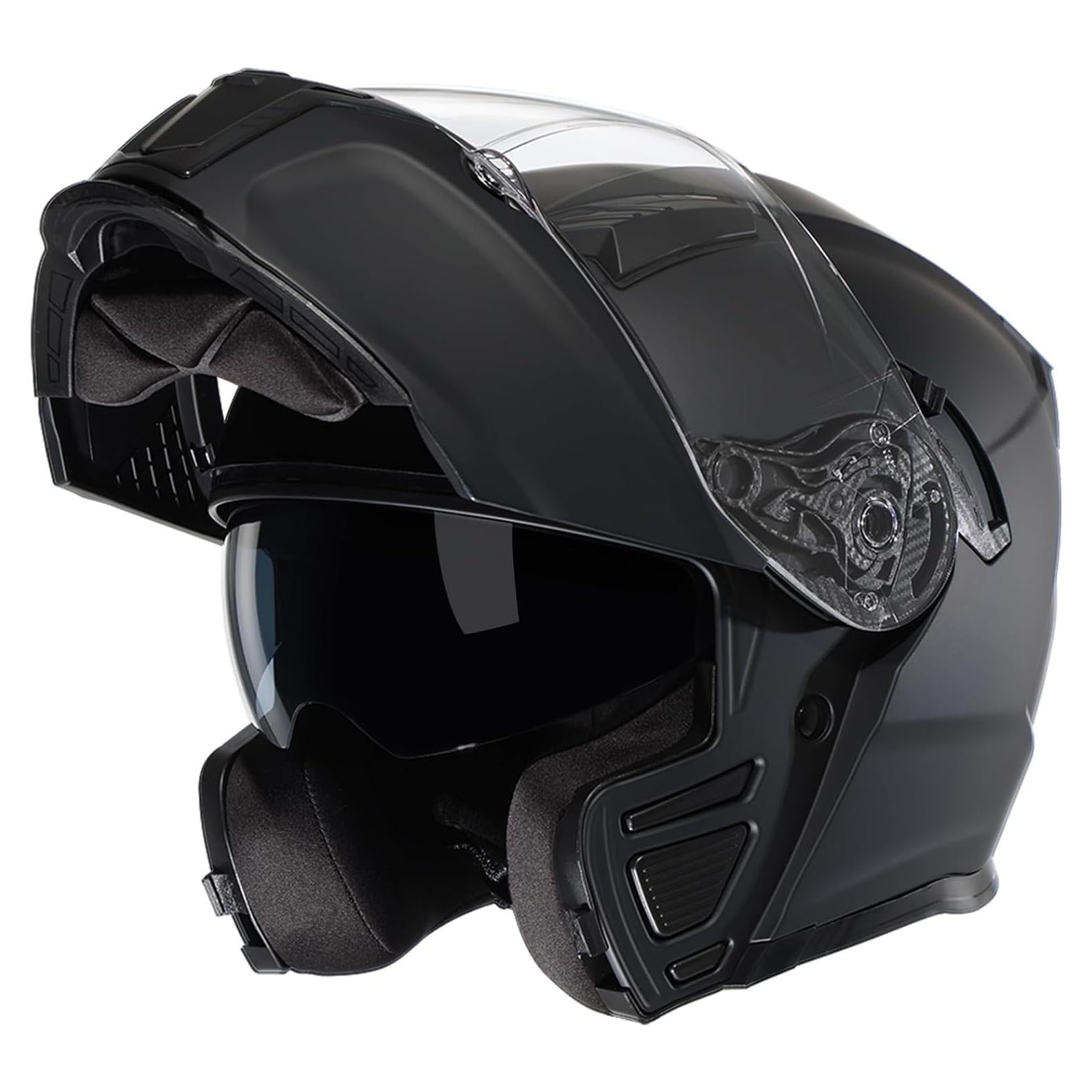 Casco Modular TRIANGLE AH121 para Motocicleta Negro Rojo