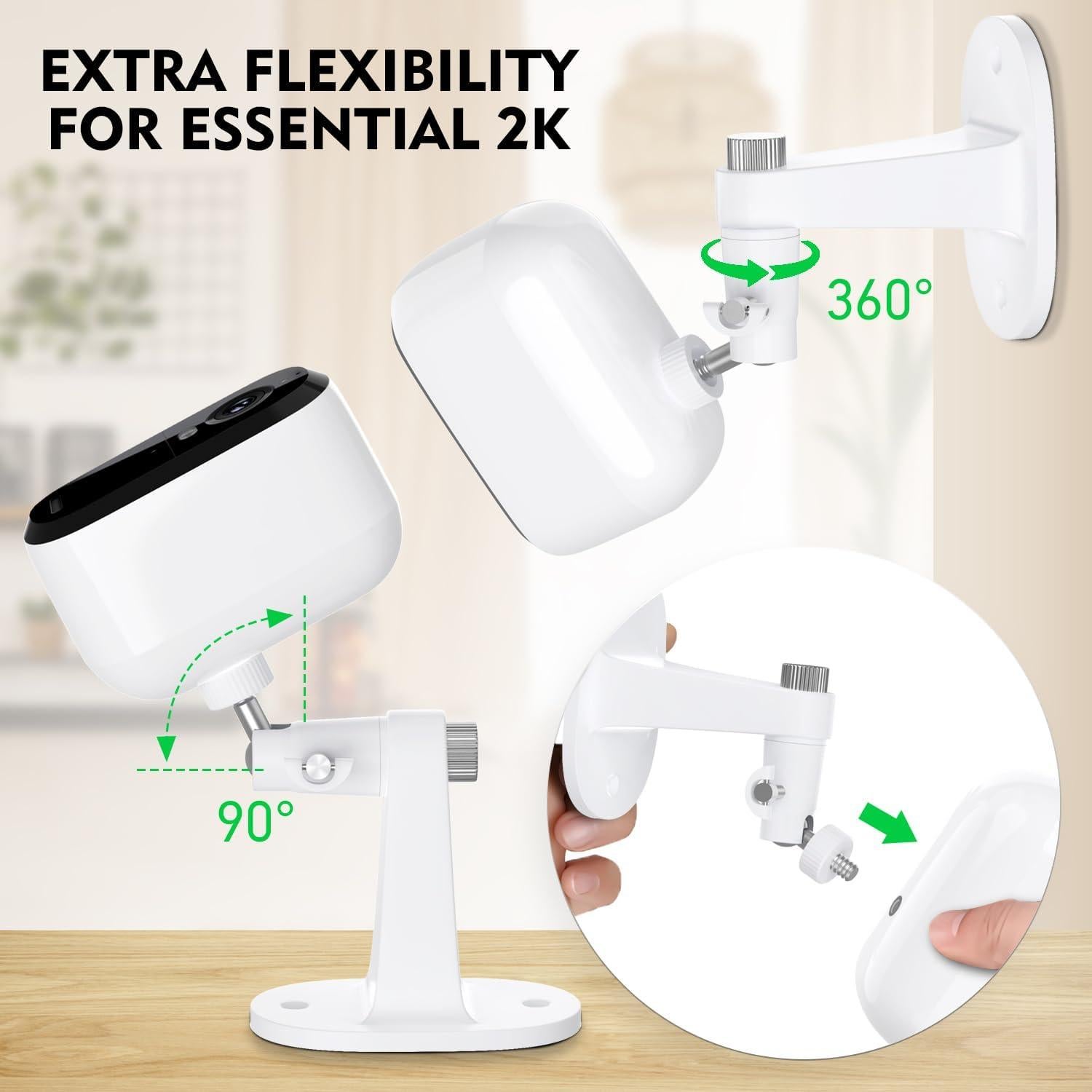 Soporte Ajustable para Cámara Arlo Essential 2K y Pro - Blanco