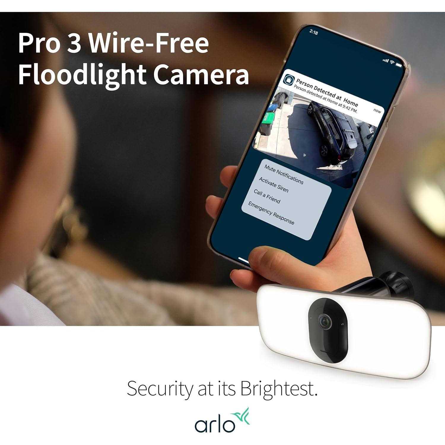 Cámara de Seguridad Arlo Pro 3 Inalámbrica 2K HDR con Luz LED