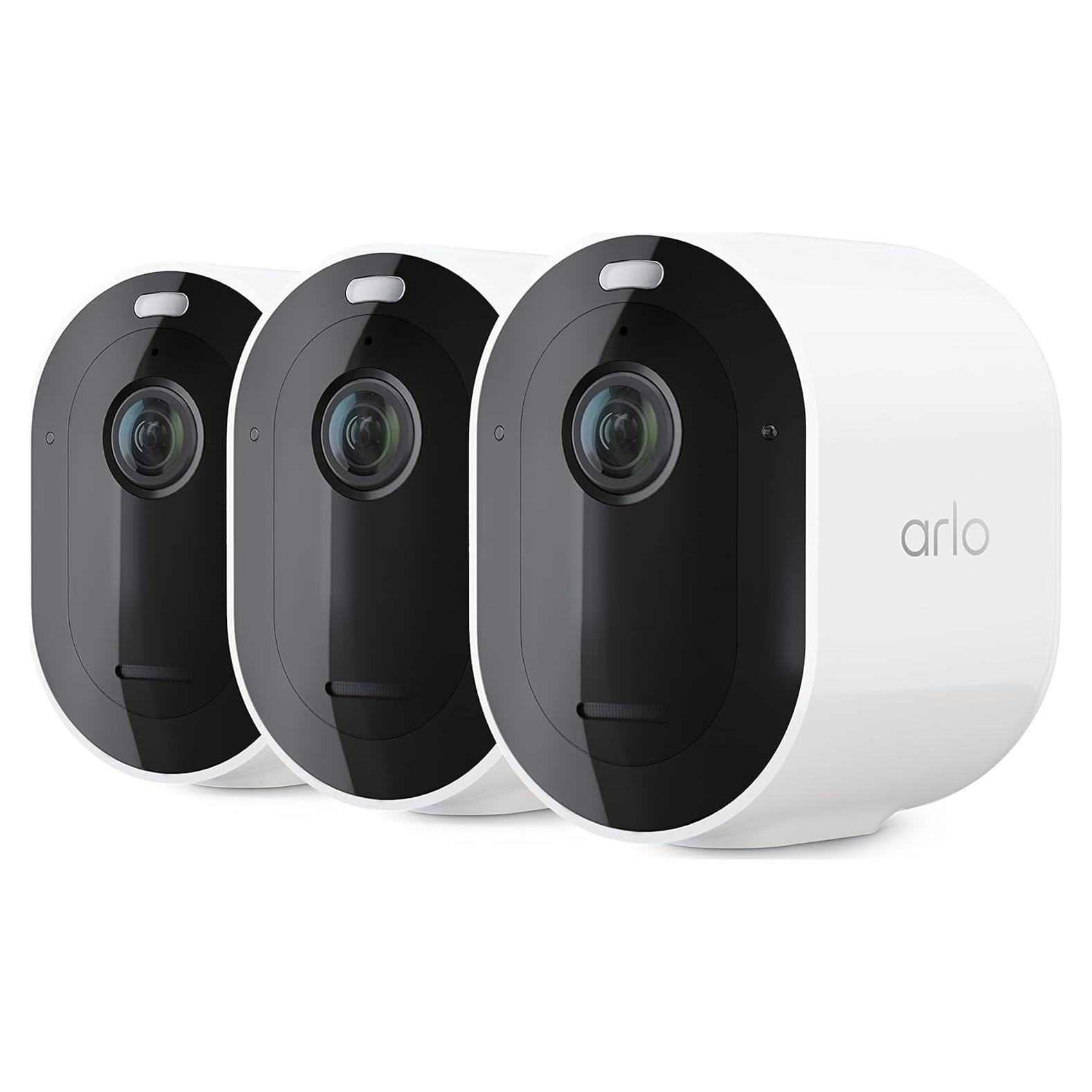 Cámara de Seguridad Arlo Pro 4 - Paquete de 3 - 2K HDR, Inalámbrica, Visión Nocturna a Color