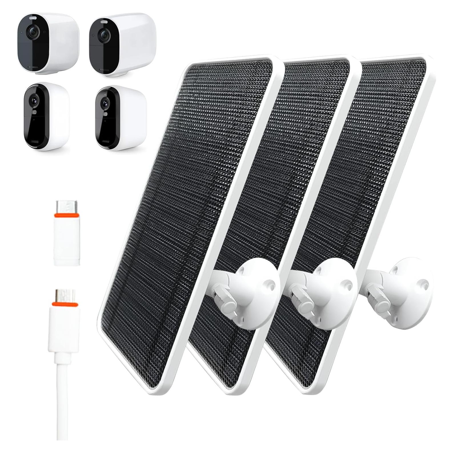 Cargador Solar AYIIFEI para Cámara Arlo Essential - 3 Paquetes