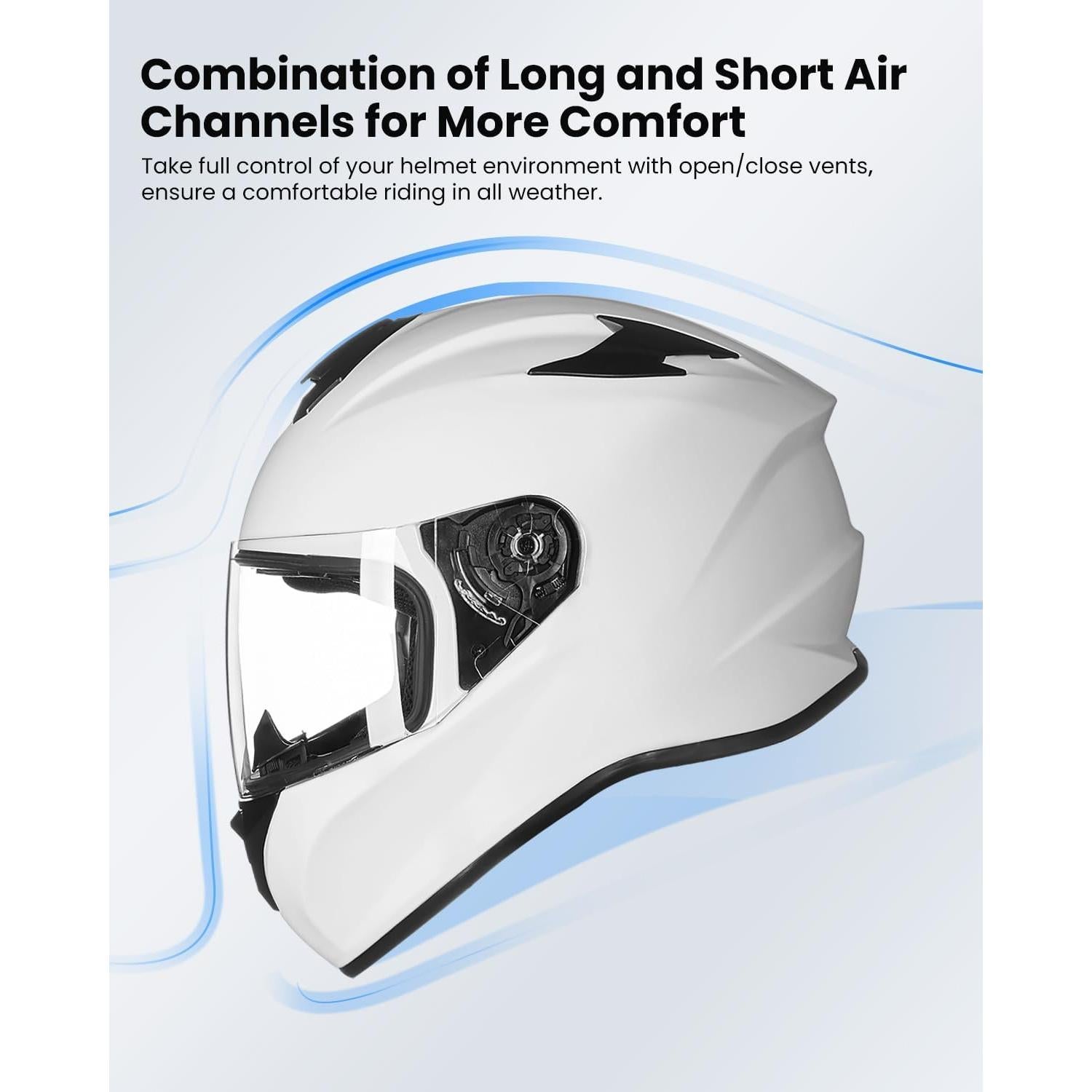 Casco de motocicleta ILM ST-06 Blanco Mediano con ventilación