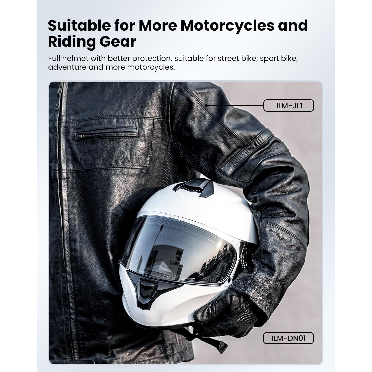 Casco de motocicleta ILM ST-06 Blanco Mediano con ventilación