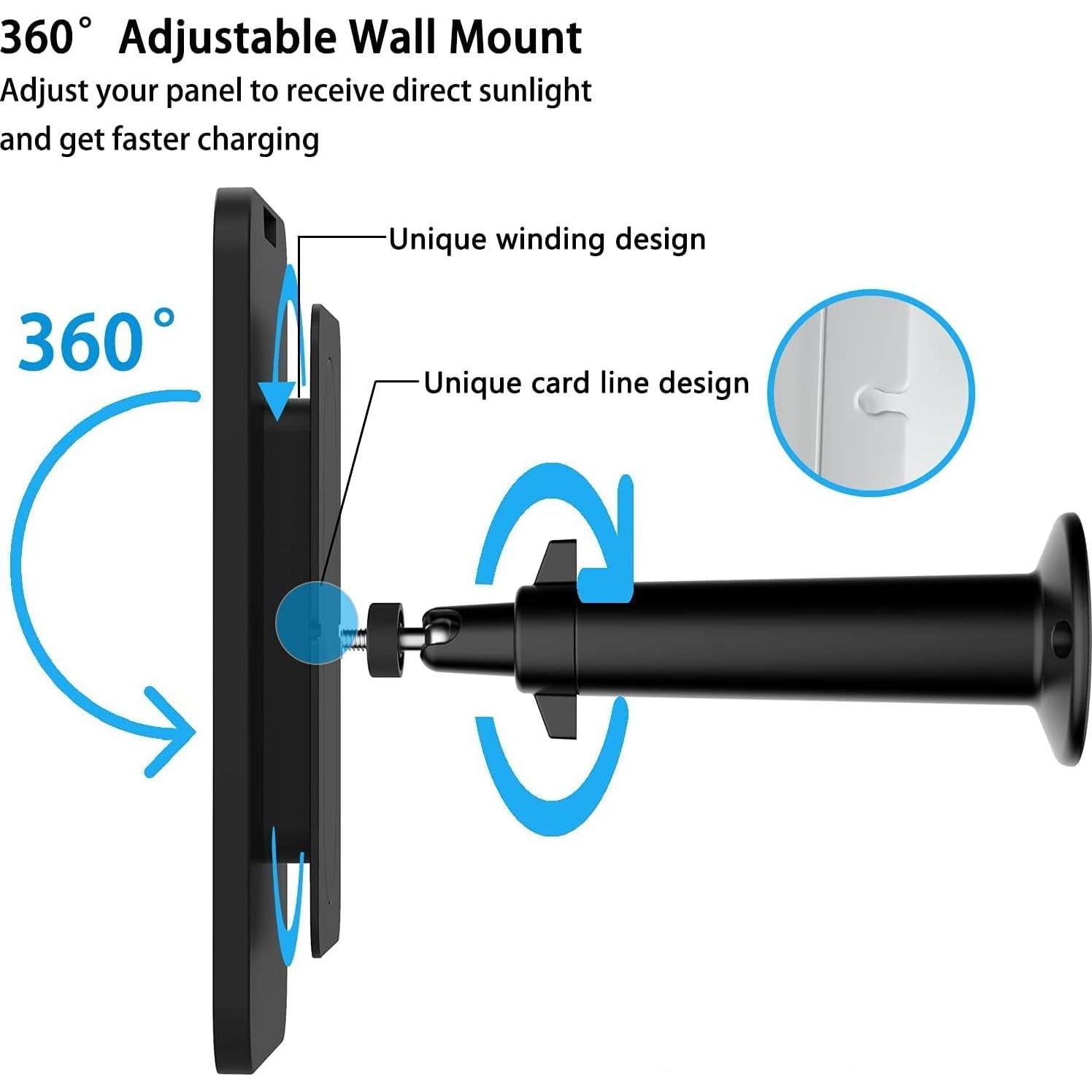 4W Solar Panel Charging Charger Compatible with Arlo Pro 3/Pro 4/Pro 5S 2K/Ultra/Ultra 2 /Go 2 only, 13.1ft Waterproof Charging Cable, IP65 Weatherproof Secure Wall Mount (3-Pack)