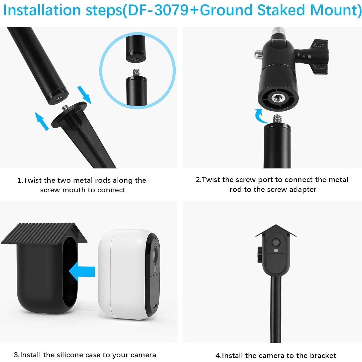 Soporte de Estaca de Tierra HOLACA y Funda Silicona para Arlo