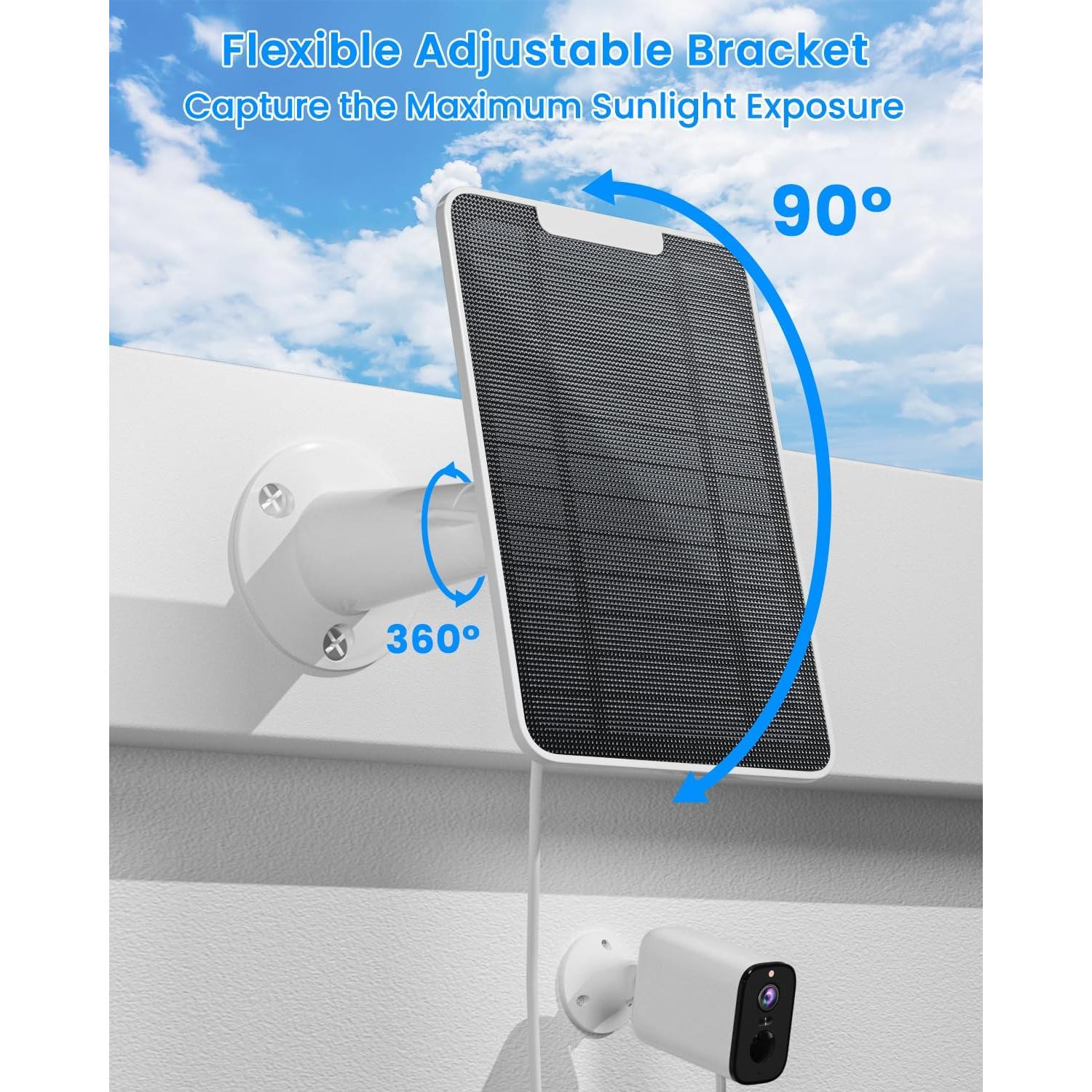 Cargador Solar WININMETA 5W para Cámara Arlo Essential - 2 Paquete