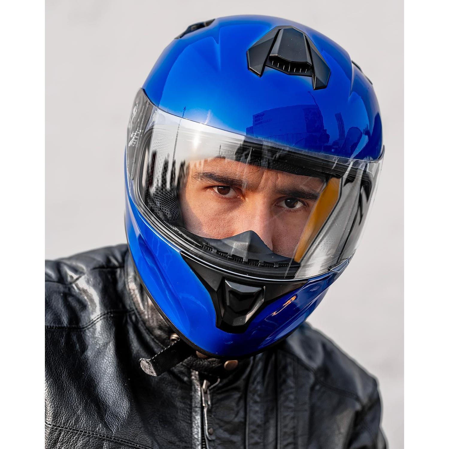 Casco de Motocicleta ILM ST-06 Azul Grande con Ventilación