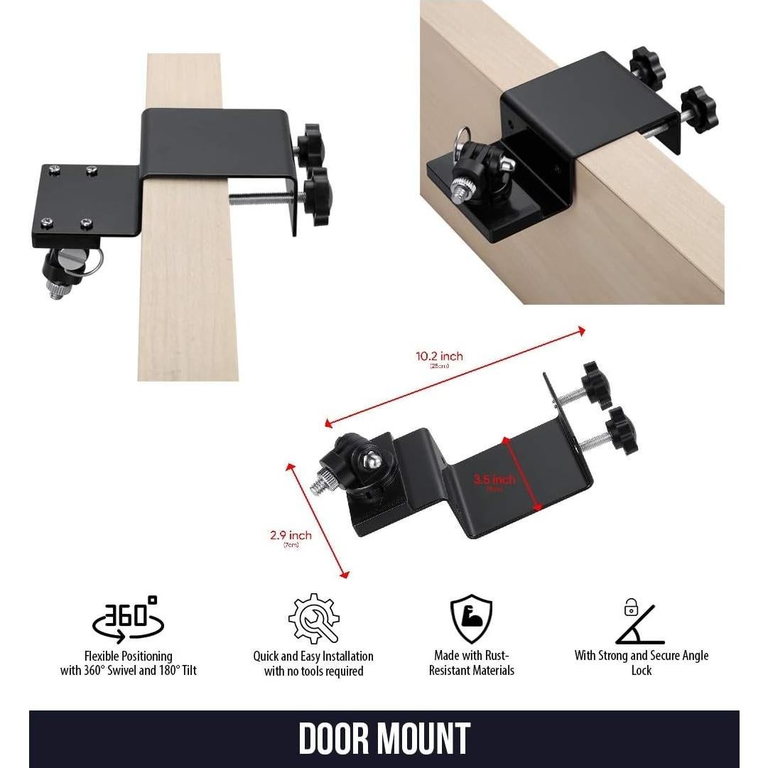 Soporte de Puerta Wasserstein para Cámaras Arlo, Blink, Ring, Eufy - Negro