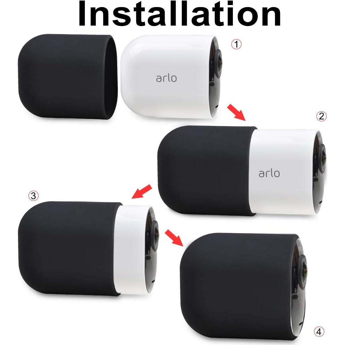 Fundas de Silicona Arlo Ultra/Pro 3/4 - Paquete de 4 Negras