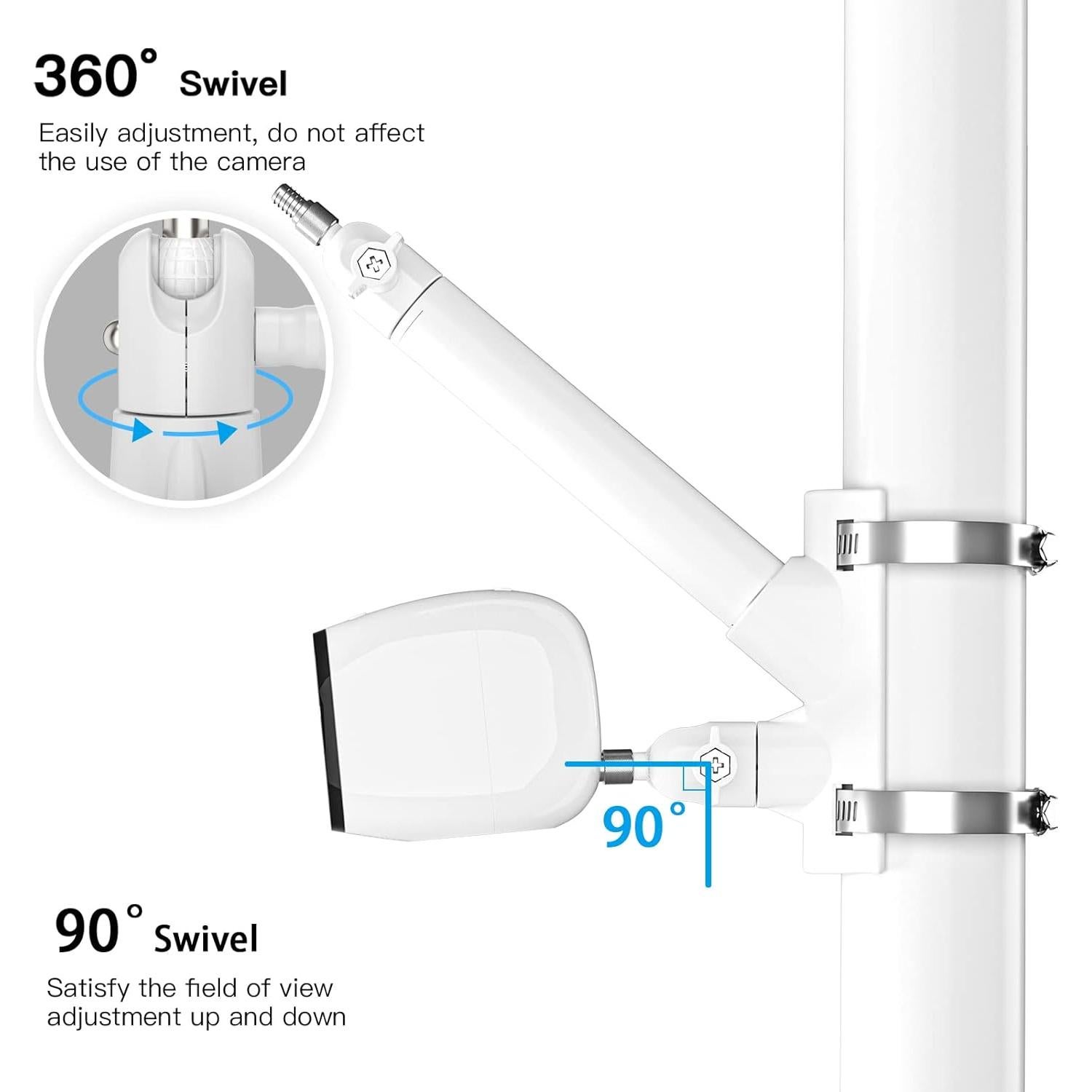 Soporte de Montaje en Poste HOLACA para Panel Solar Arlo - Blanco