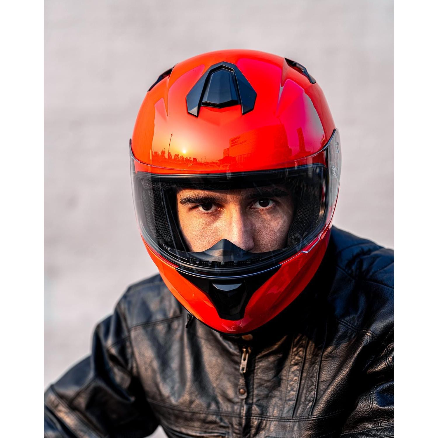 Casco de motocicleta ILM ST-06 Rojo Grande con ventilación