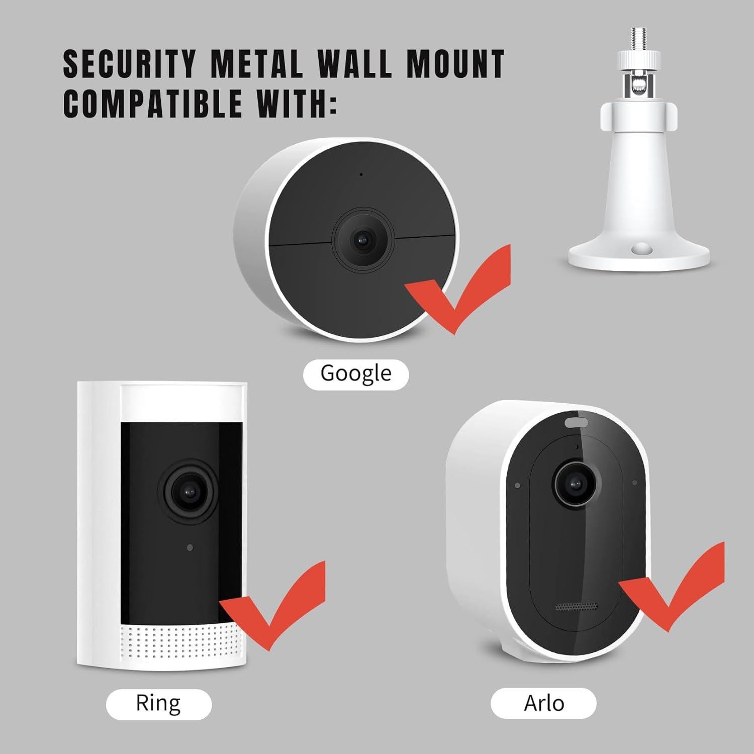 Soporte de Pared Ajustable para Cámaras Arlo y Ring - 4 Unidades