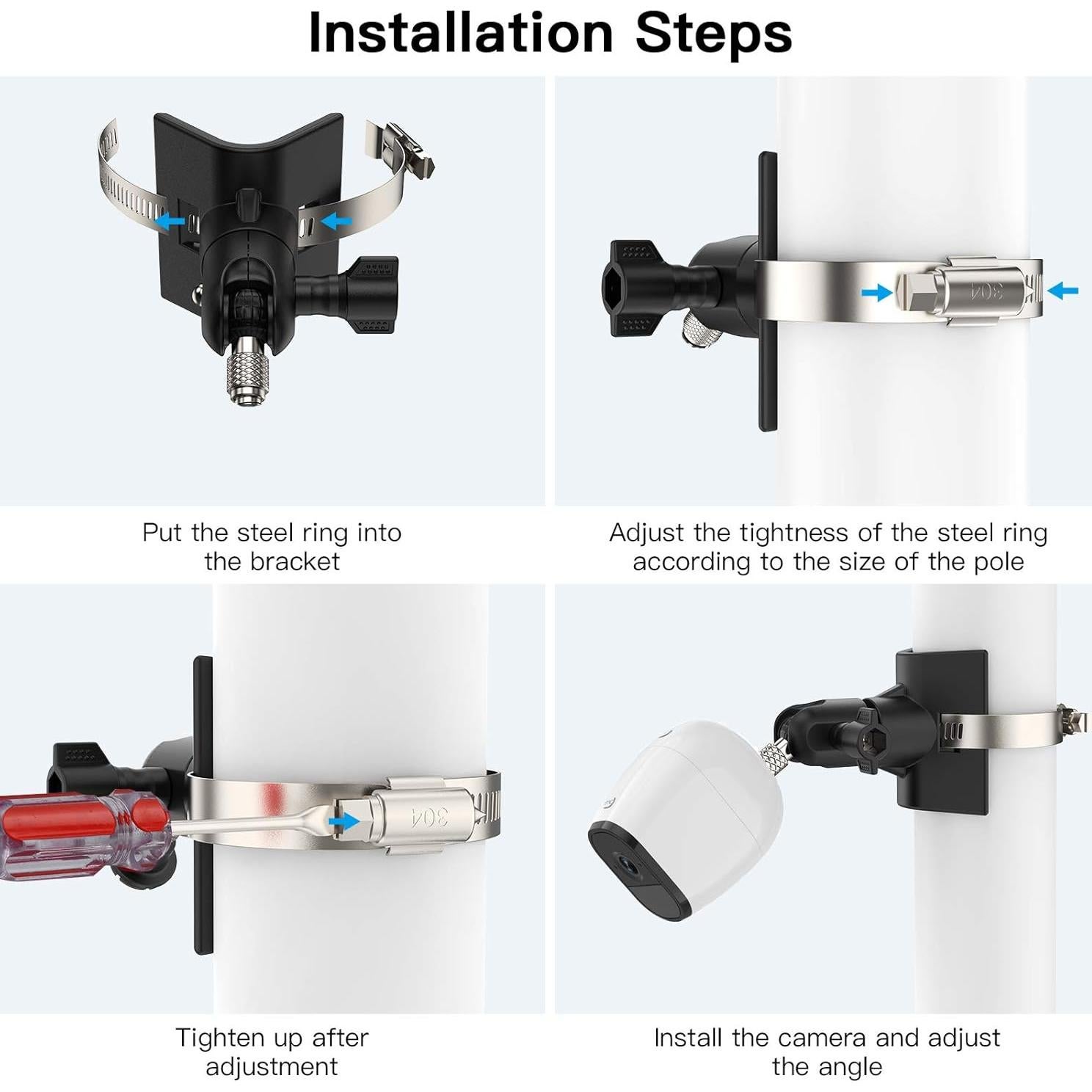 Soporte Universal Koroao para Montaje en Poste - Negro