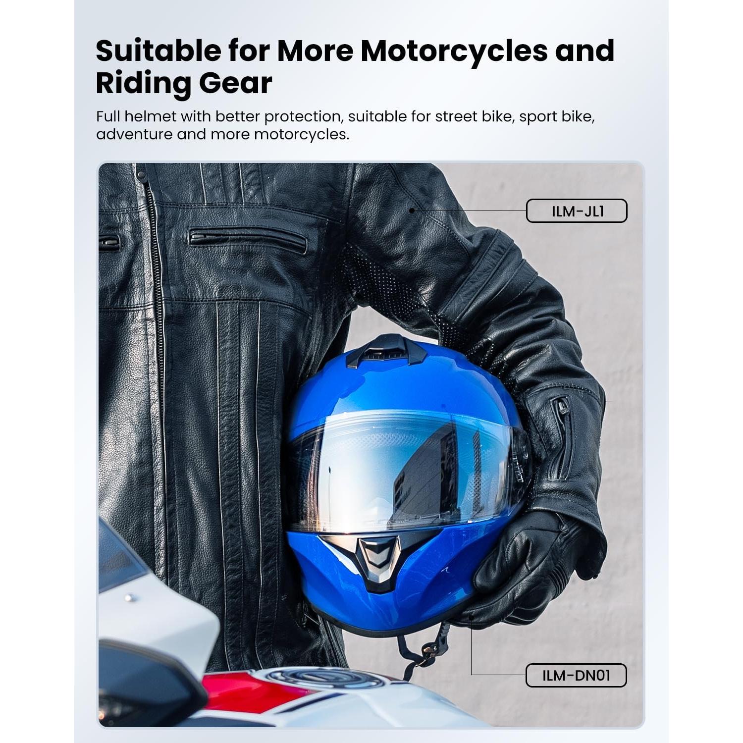 Casco de Motocicleta ILM ST-06 Azul Extra Grande