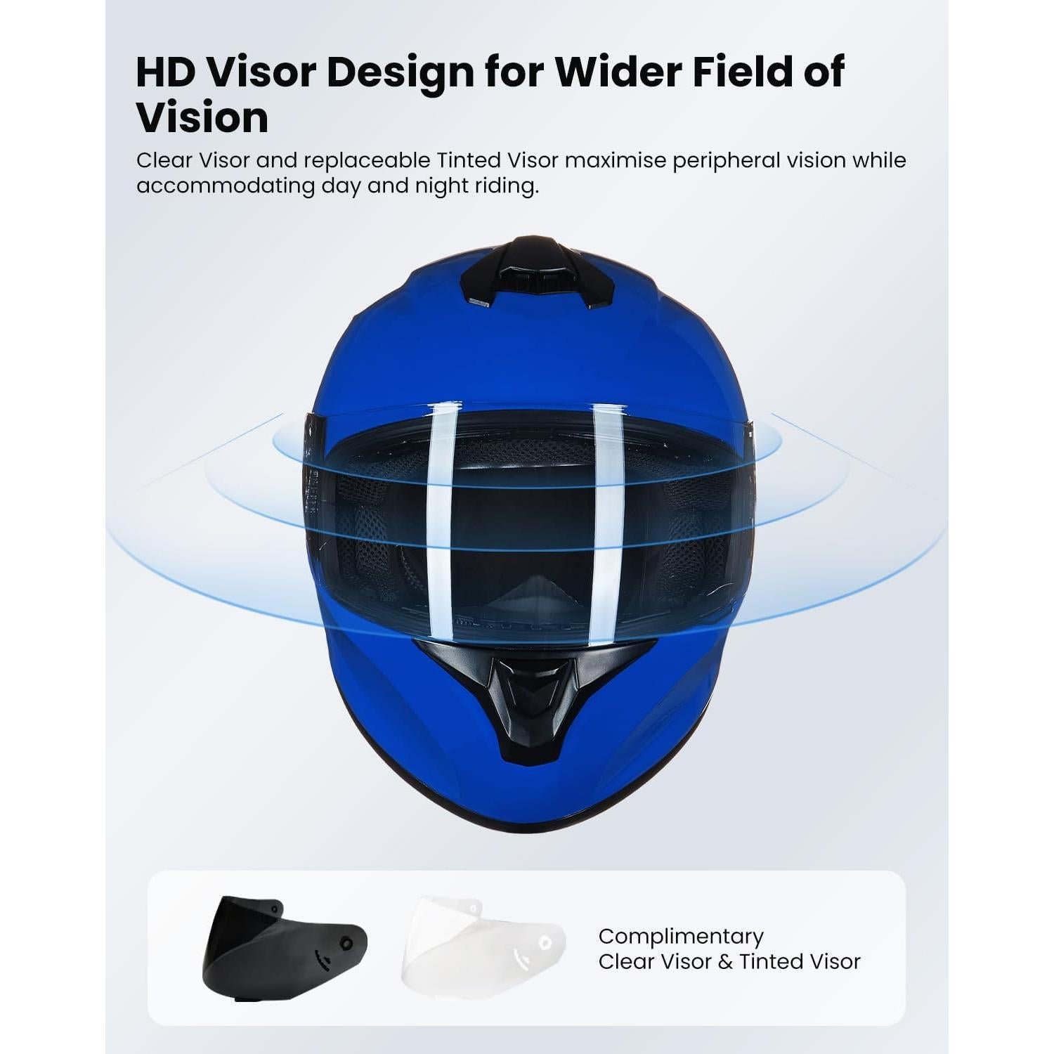 Casco de Motocicleta ILM ST-06 Azul Extra Grande