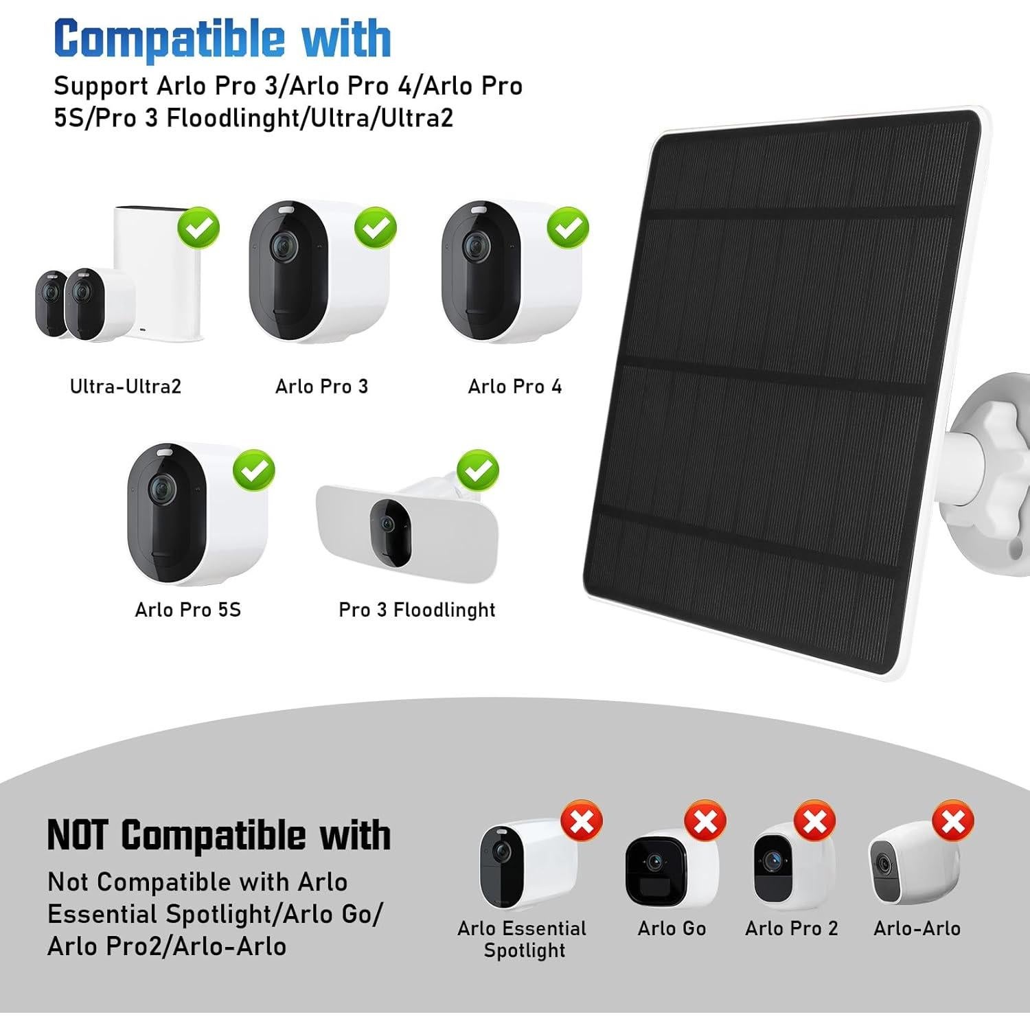 Cargador Solar XIIW para Cámaras Arlo Pro 3/4/5S - 5W IP65