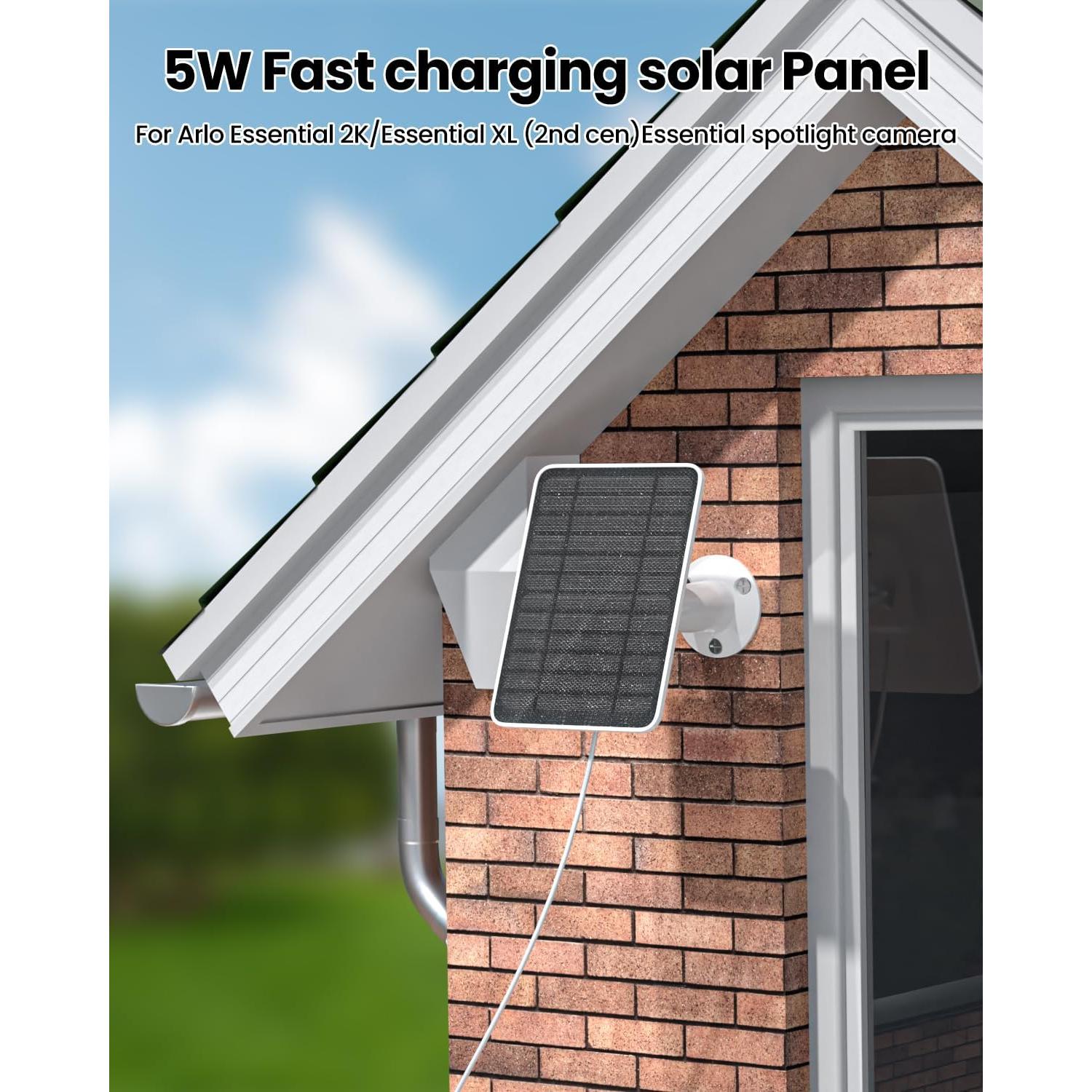 Cargador Solar 5W Fohoa para Cámara Arlo Essential 2da Gen - 4 Piezas